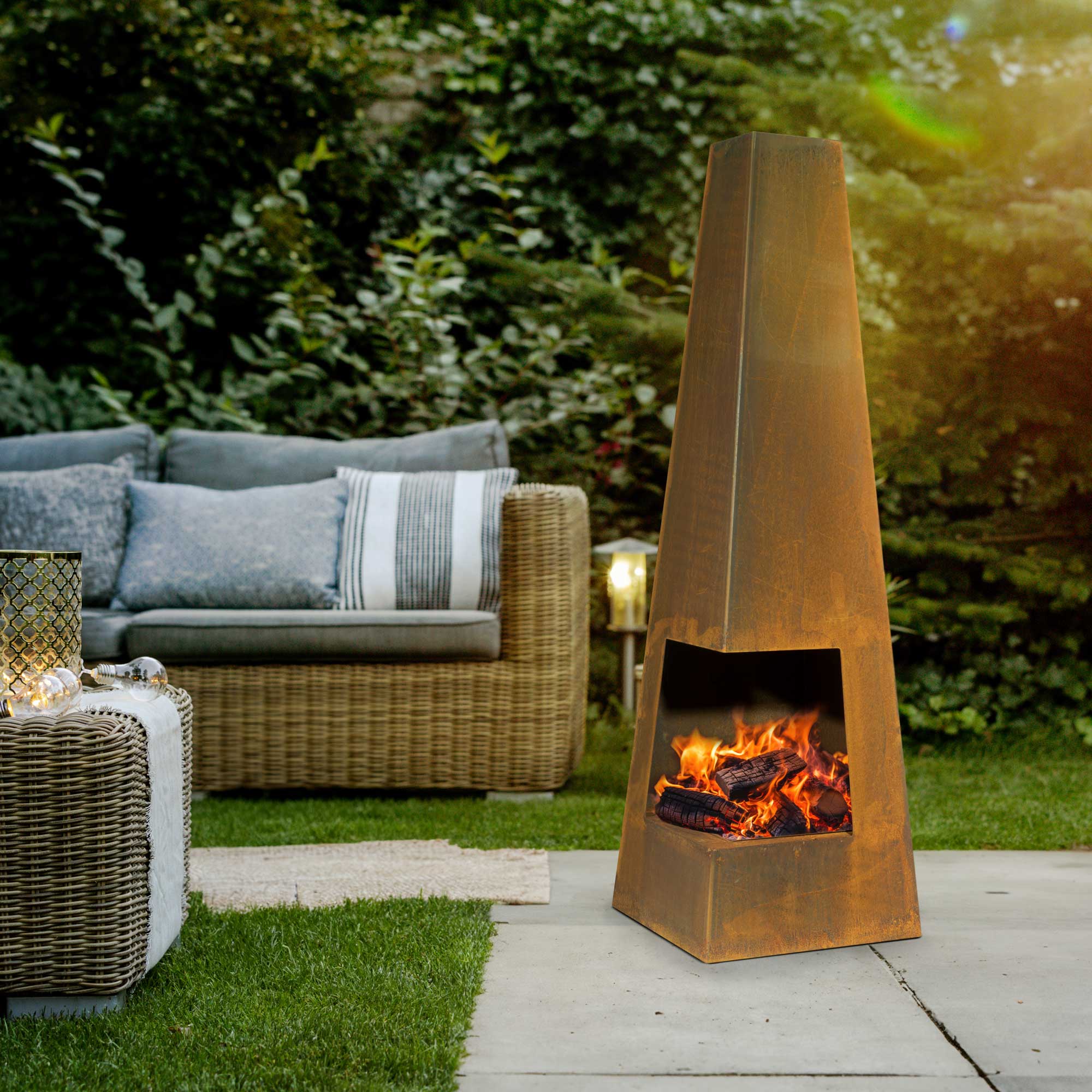 Dellonda DG106 Chimineas Action shot - lifestyle