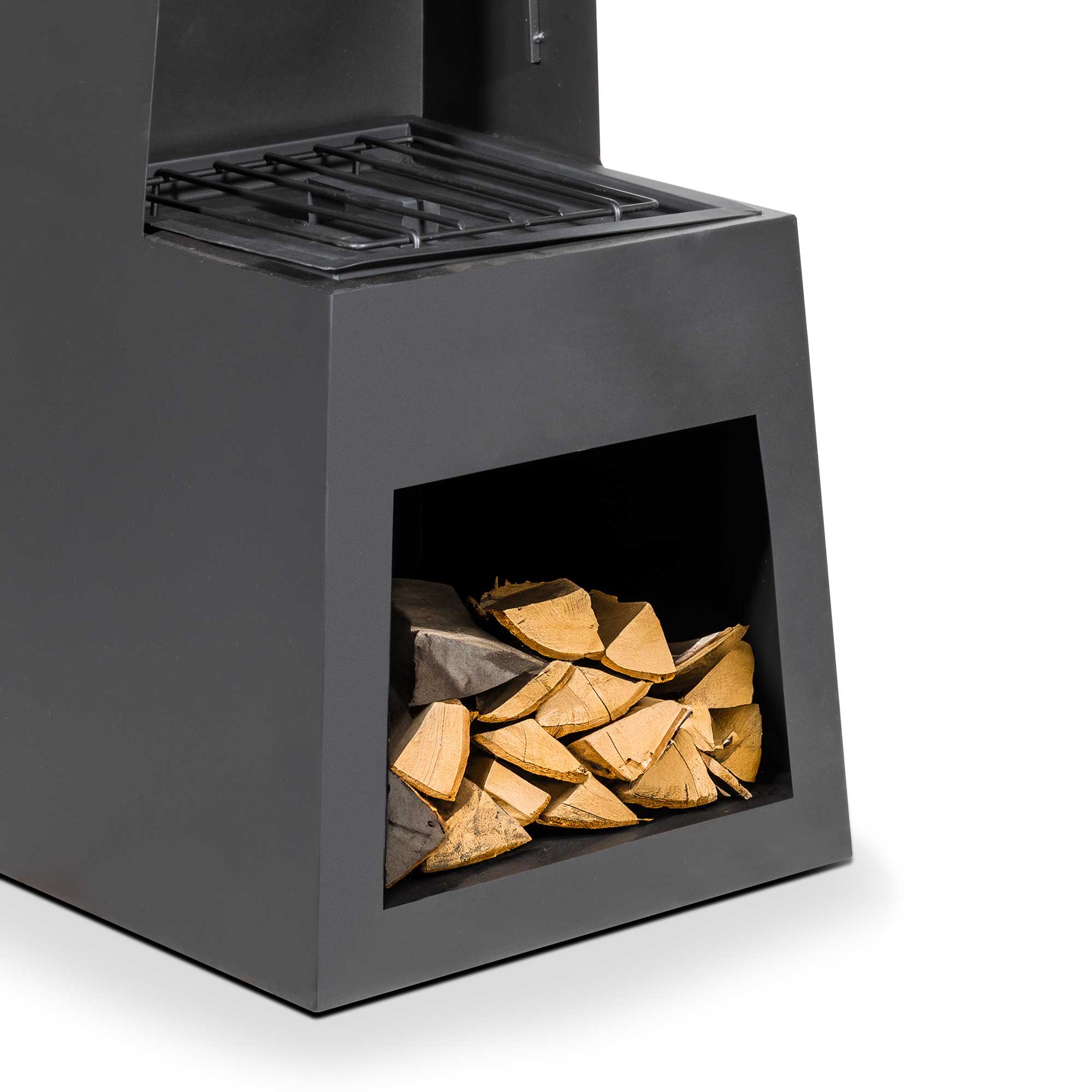 Dellonda DG107 Chimineas Action shot - firewood - storage