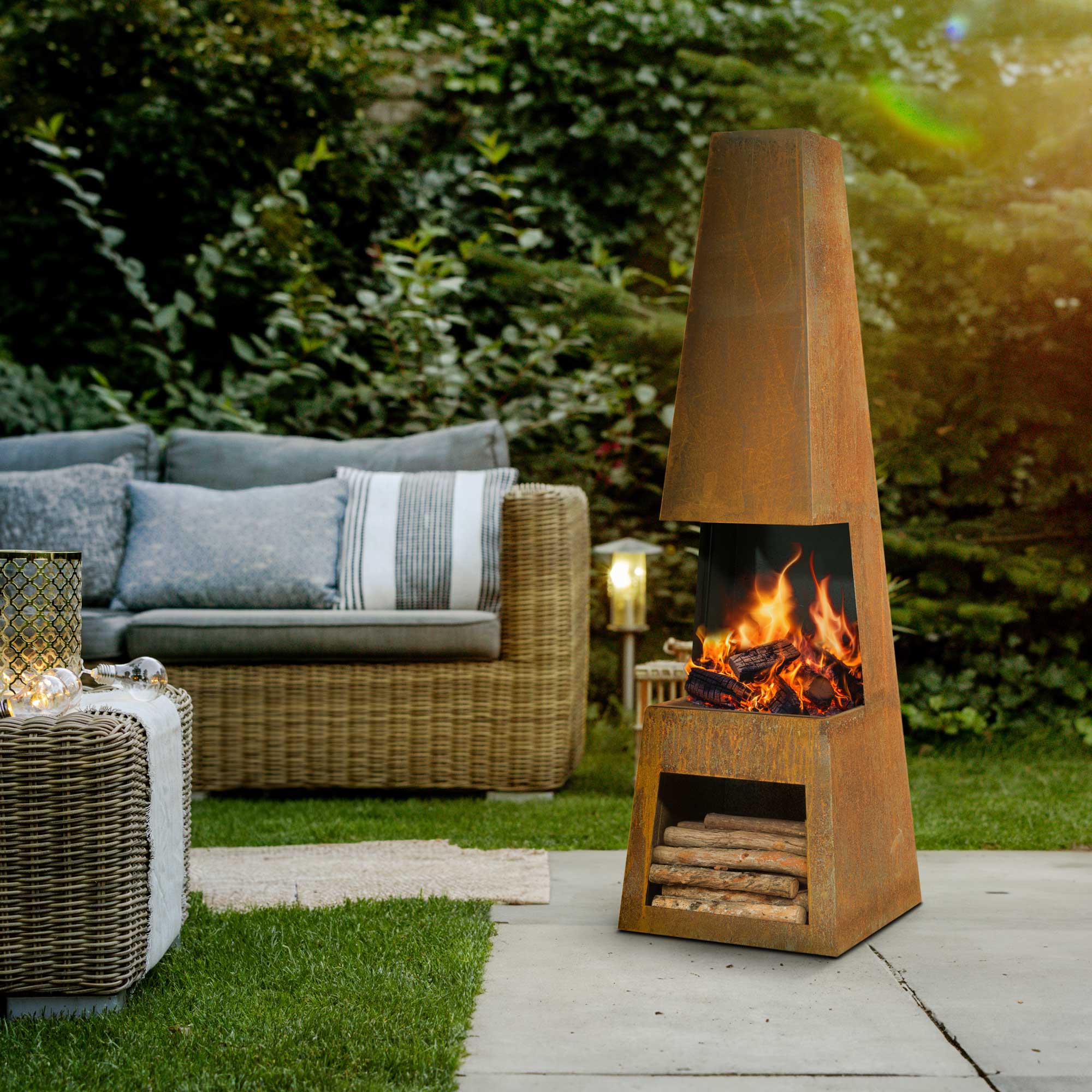 Dellonda DG108 Chimineas Action shot - lifestyle