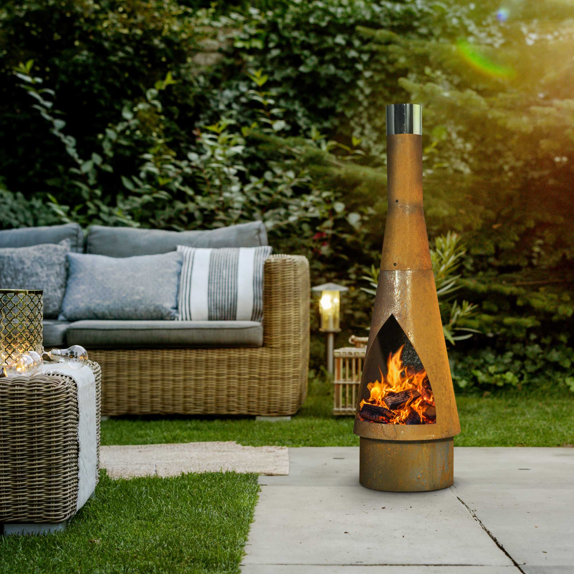 Dellonda DG110 Chimineas Action shot - lifestyle
