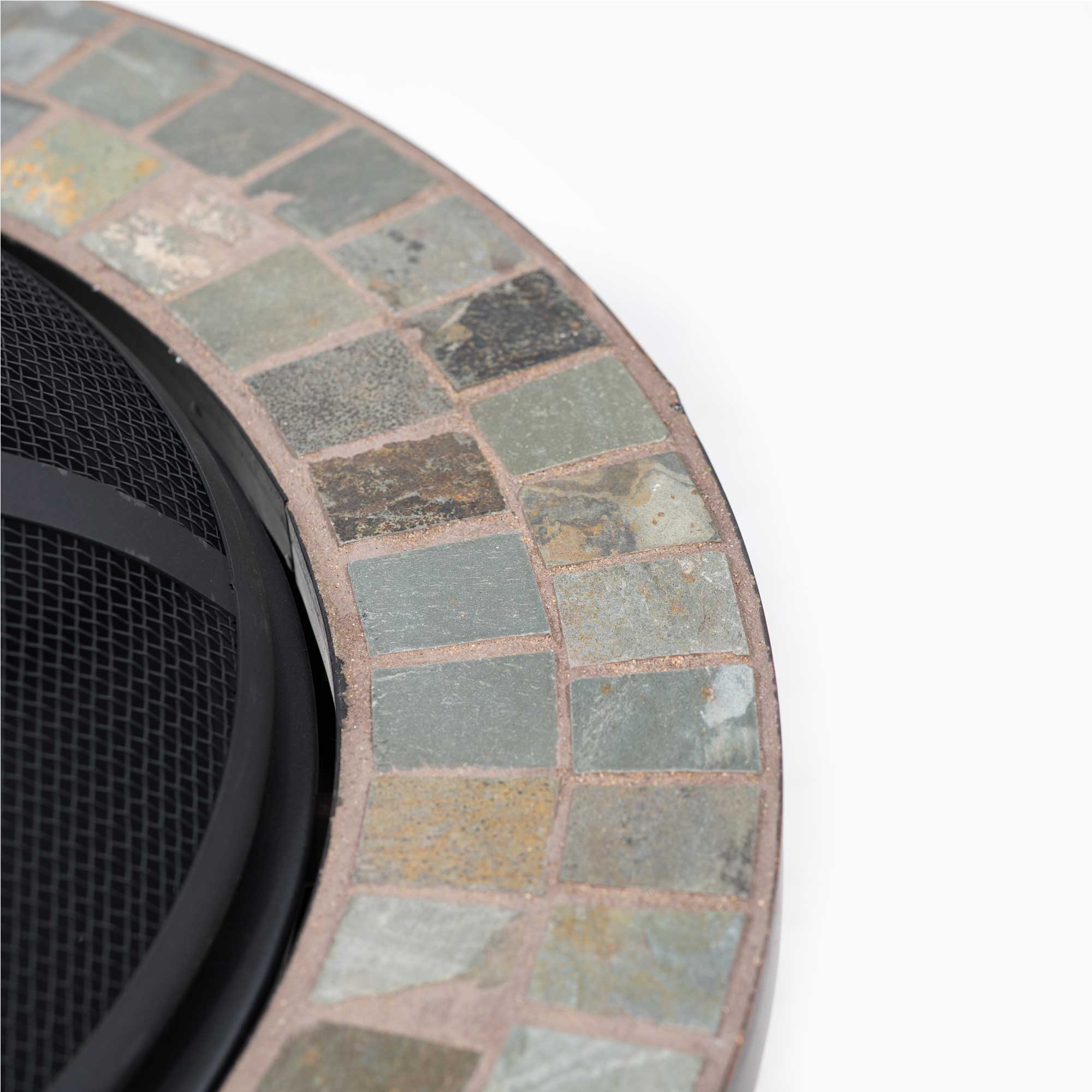 Dellonda DG111 Fire Pits Action shot - slate - surround