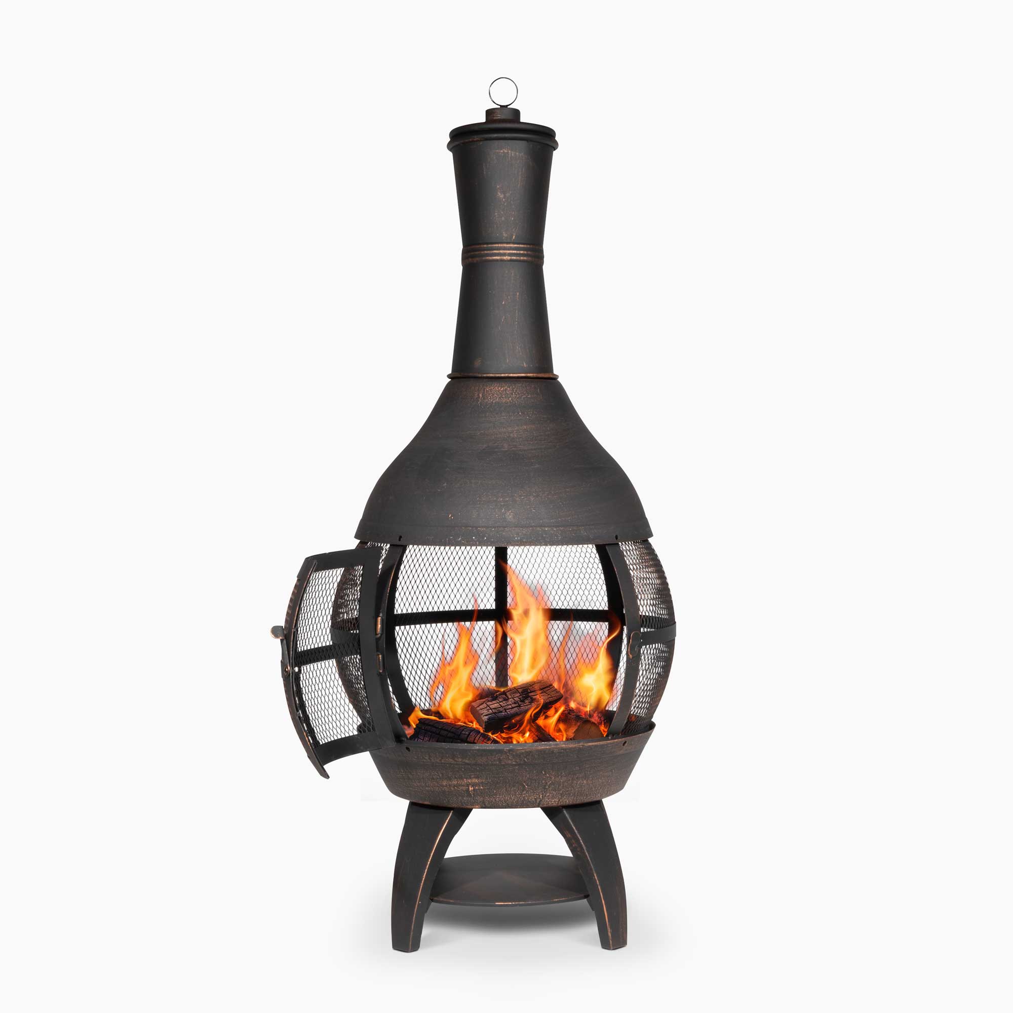 Dellonda DG112 Chimineas Action shot - straight on - with flames