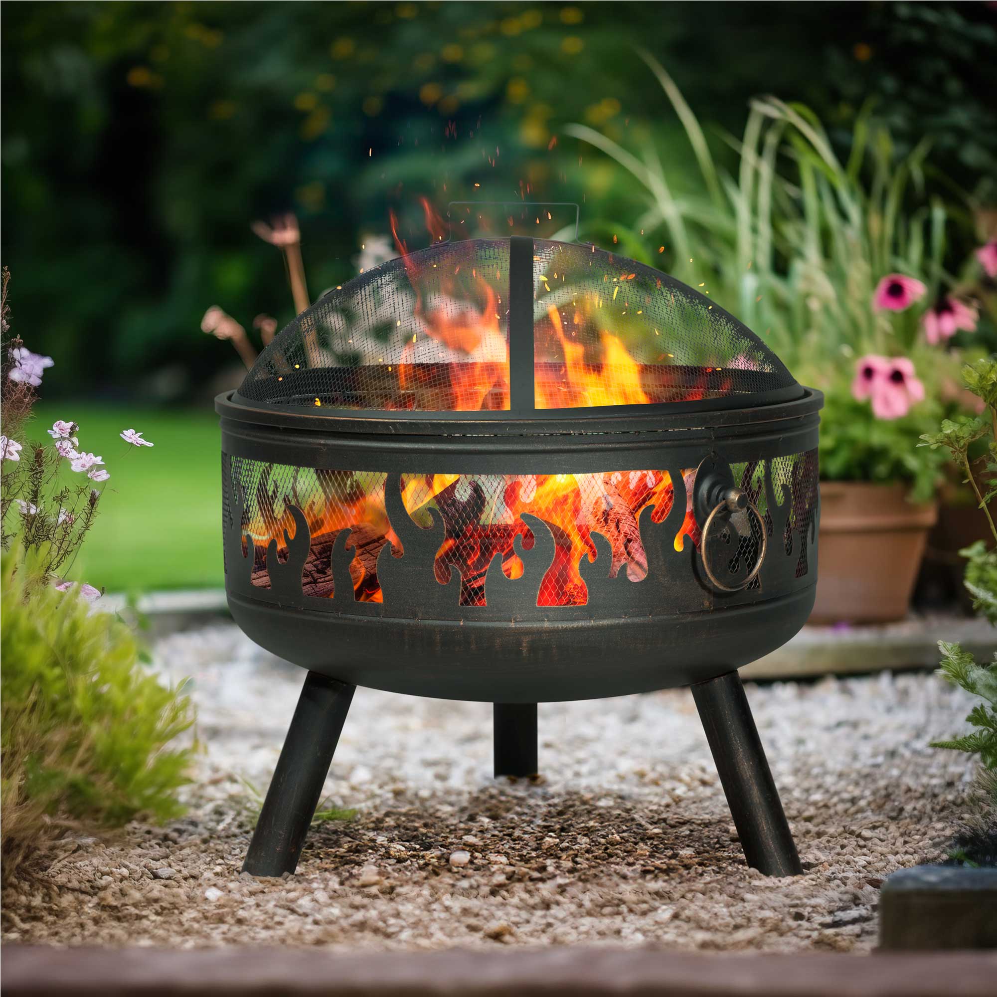 Dellonda DG117 Fire Pits Action shot - lifestyle