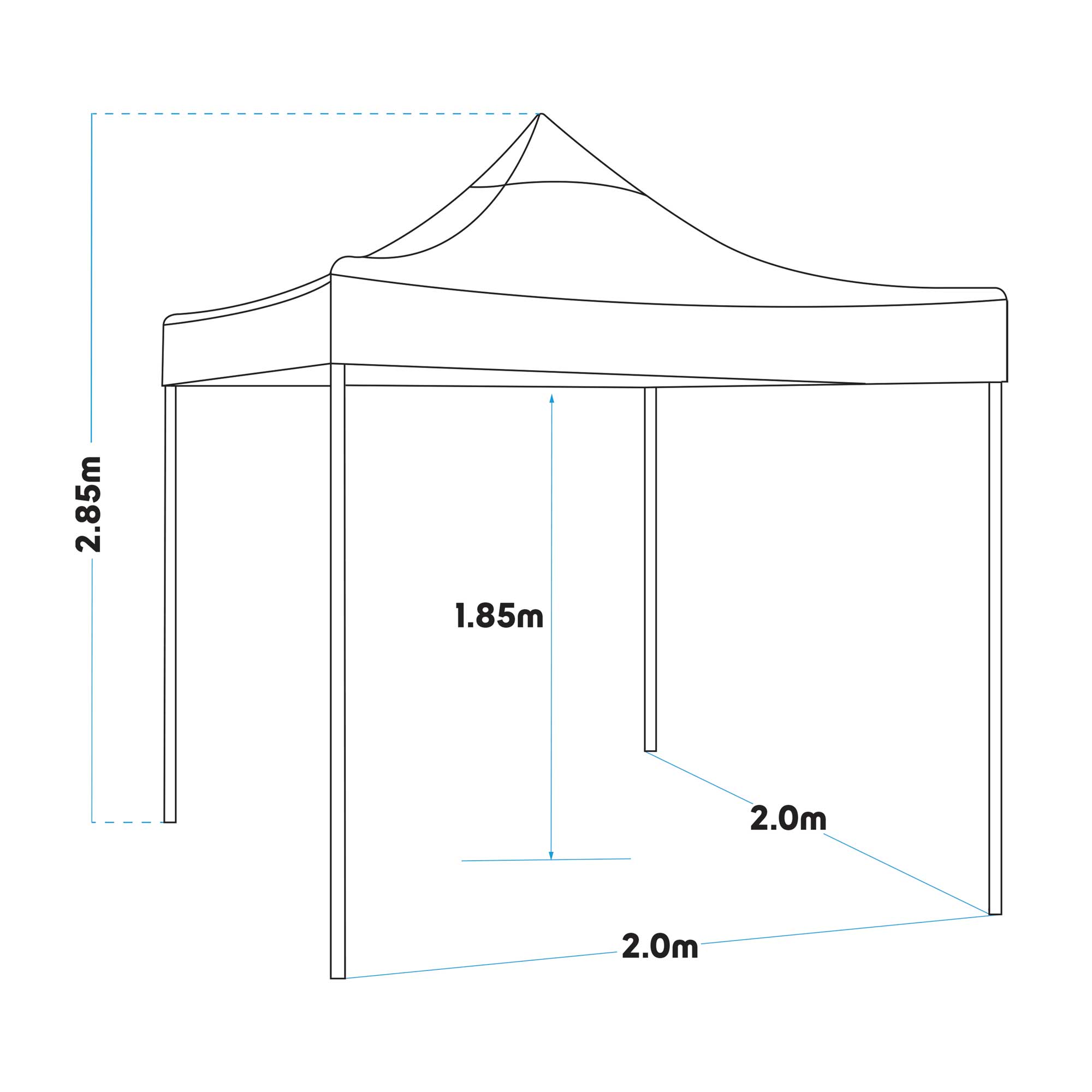 Dellonda DG126 Gazebos Action shot - dimensions