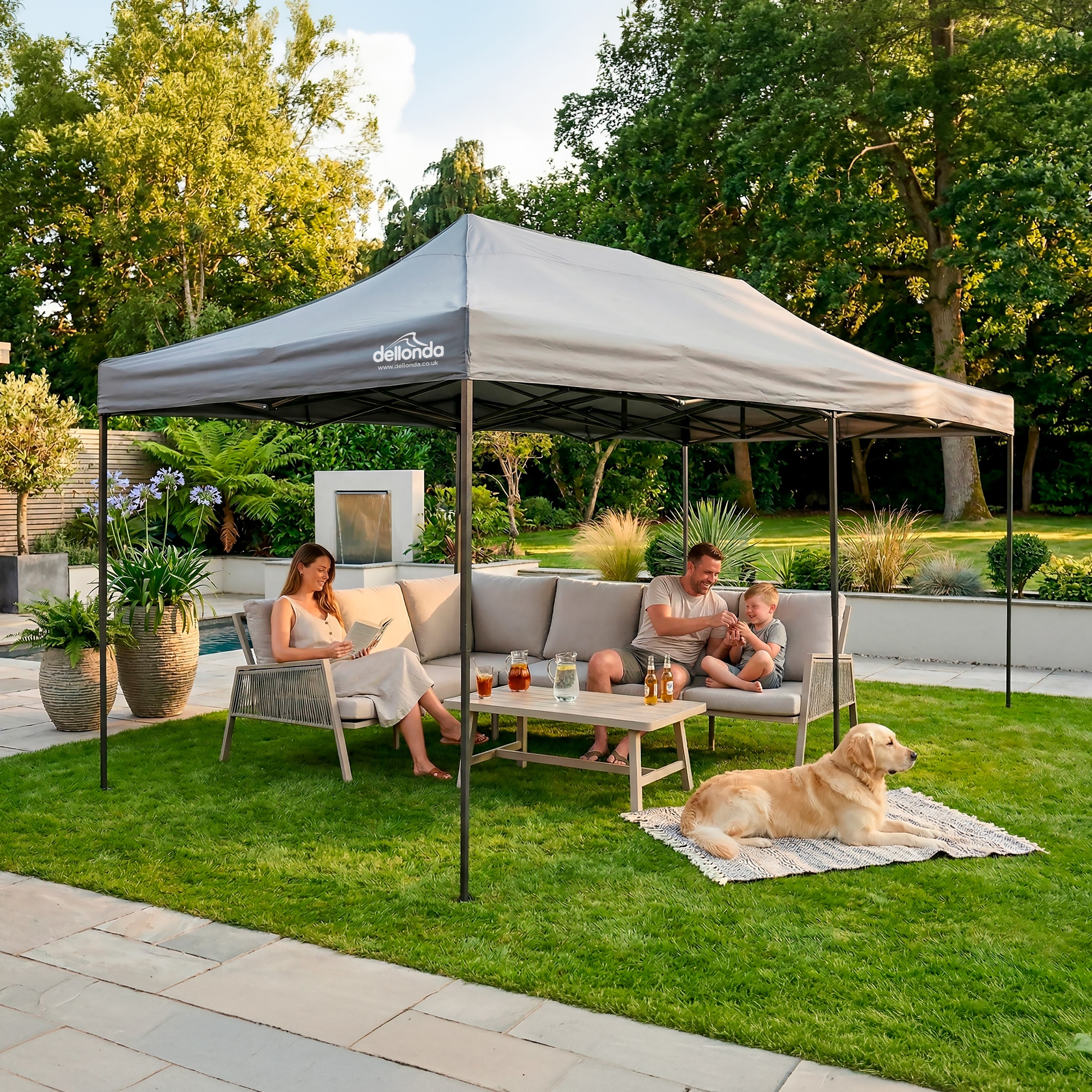 Premium 3x6m Pop-Up Gazebo, Water Resistant, Carry Bag, Stakes & Weight Bags - Grey - DG141
