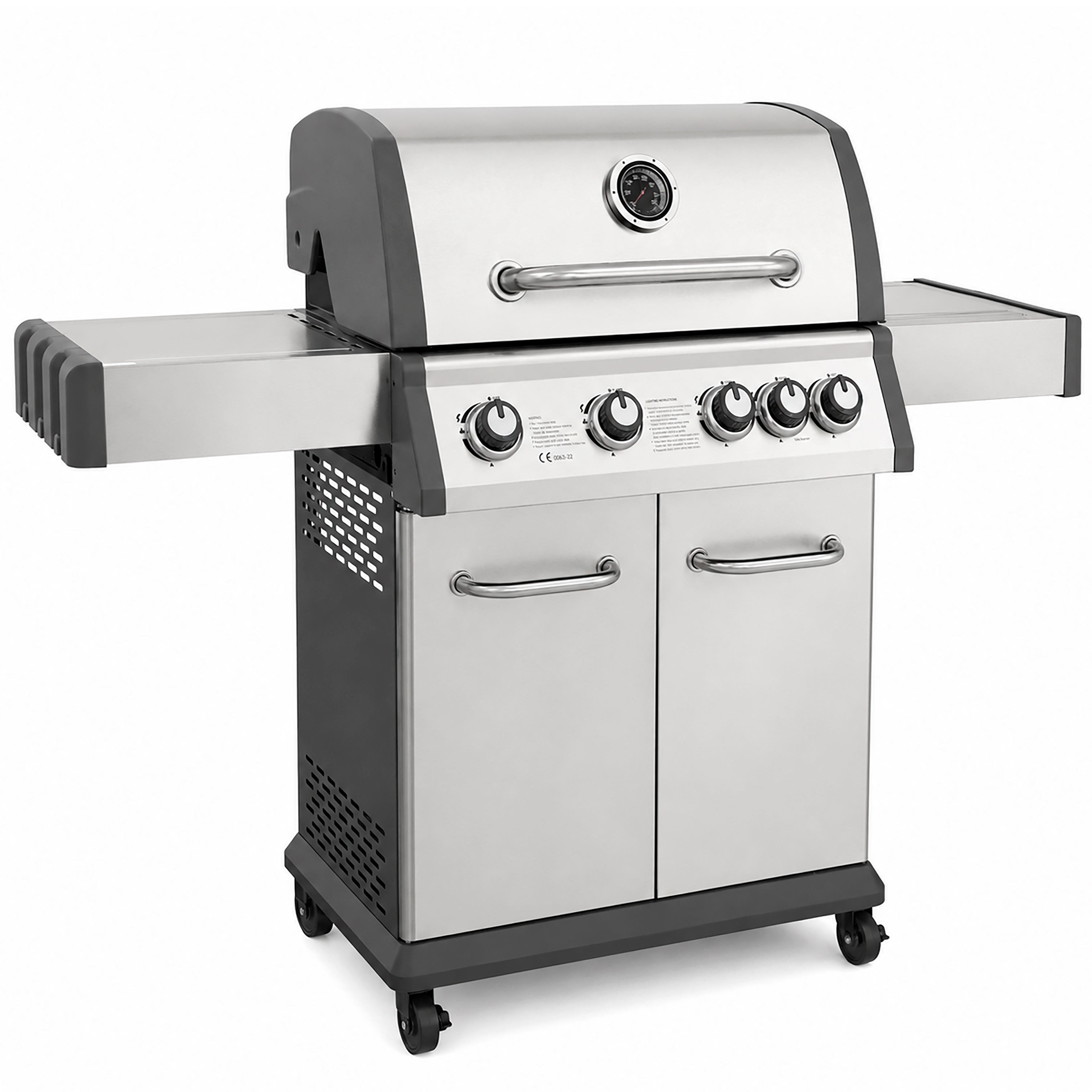 Dellonda 4+1 Burner Deluxe Gas BBQ & Water Resistant Cover, Stainless Steel - DG231
