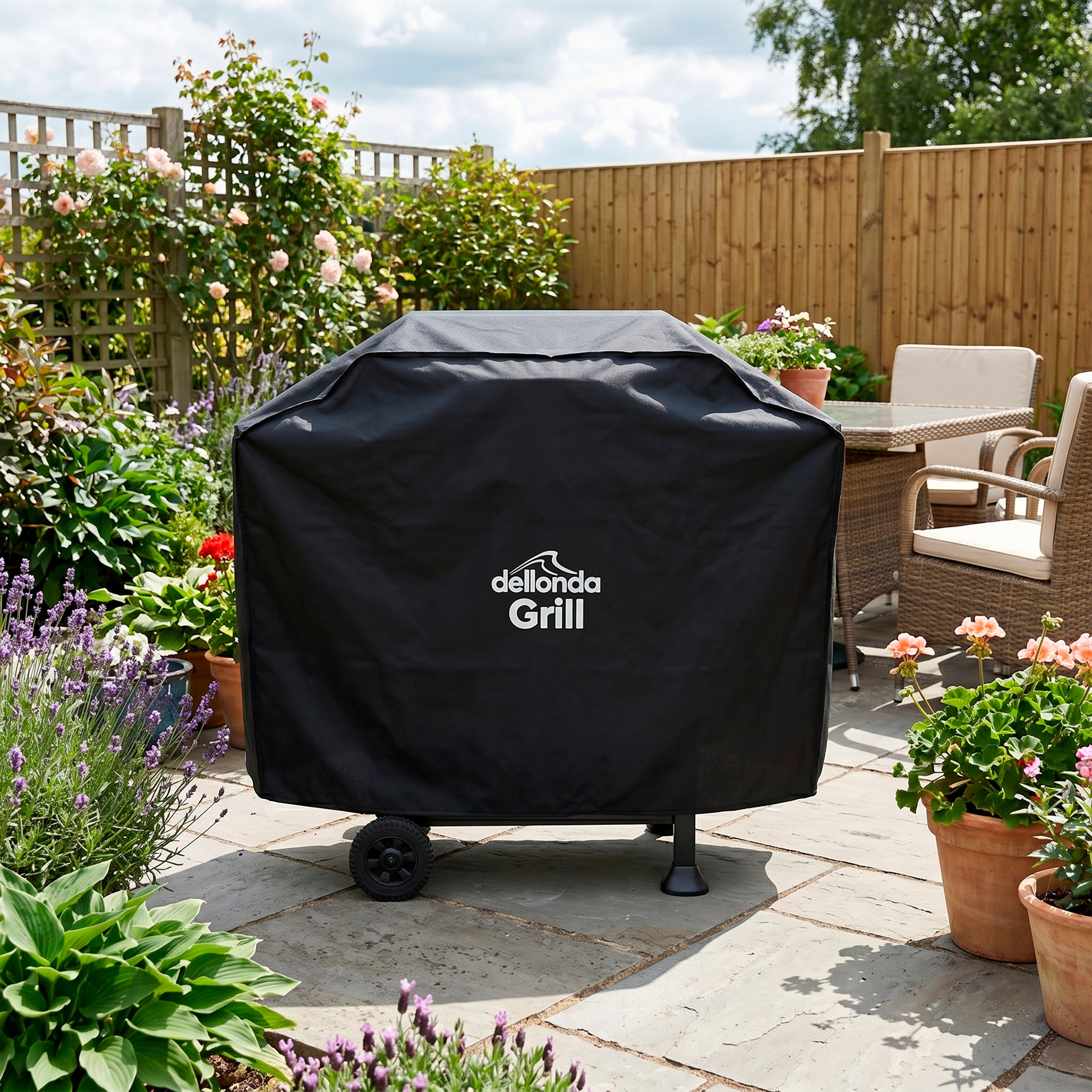 Black PVC Cover for BBQs, Water-Resistant for Outdoor Use, 1150 x 920mm - DG18