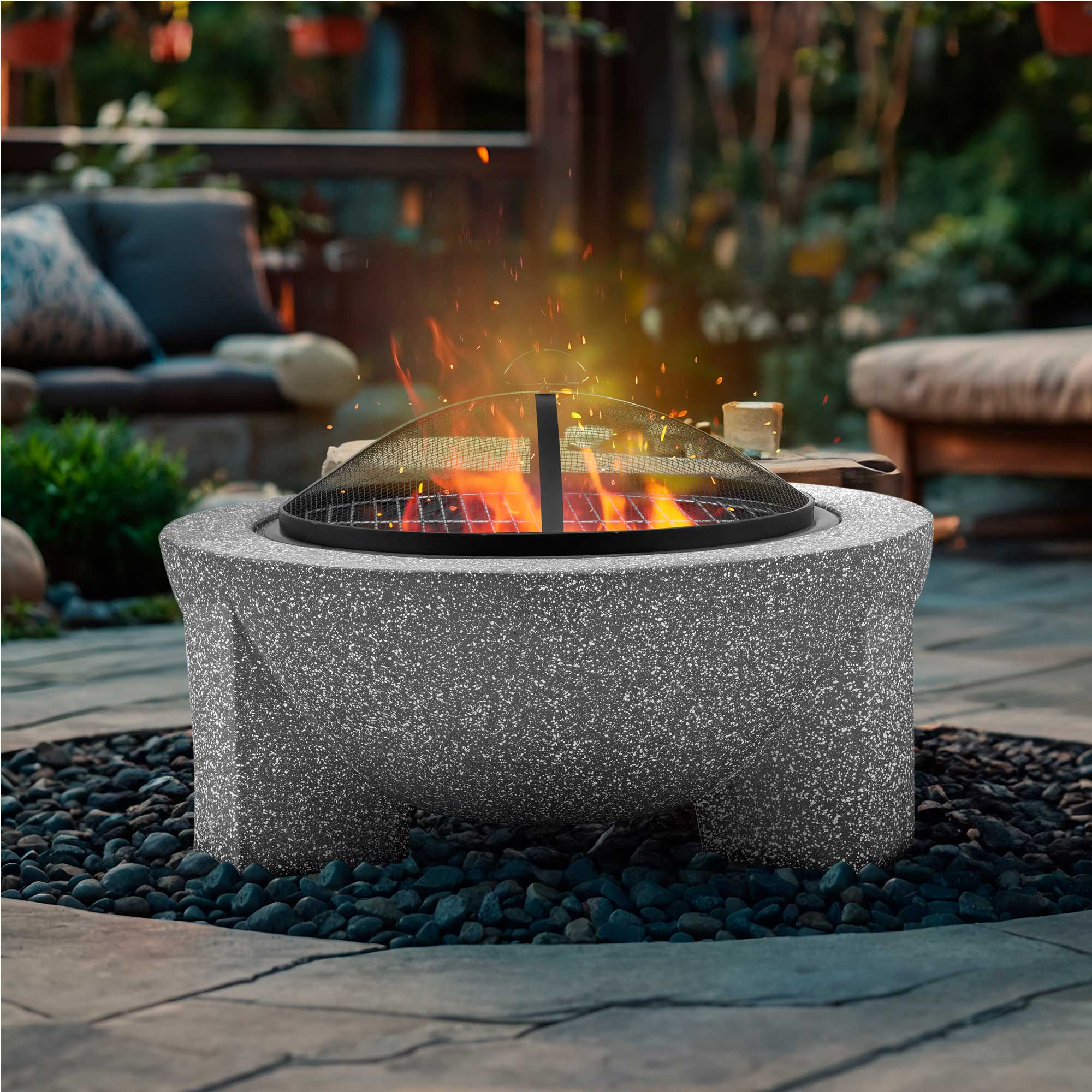 Dellonda DG190 Fire Pits Action shot - lifestyle