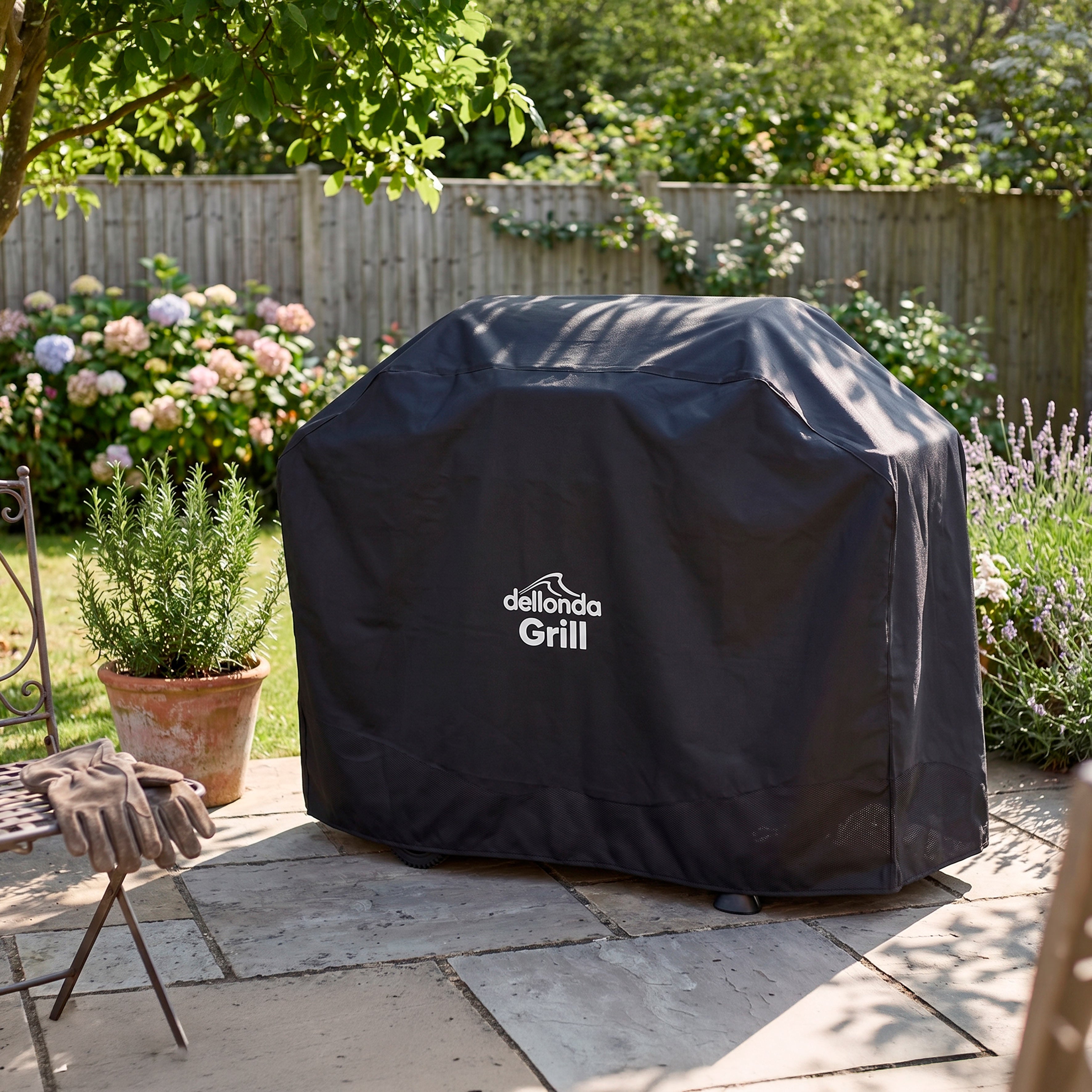 Black PVC Cover for BBQs, Water-Resistant for Outdoor Use, 1325 x 1130mm - DG19