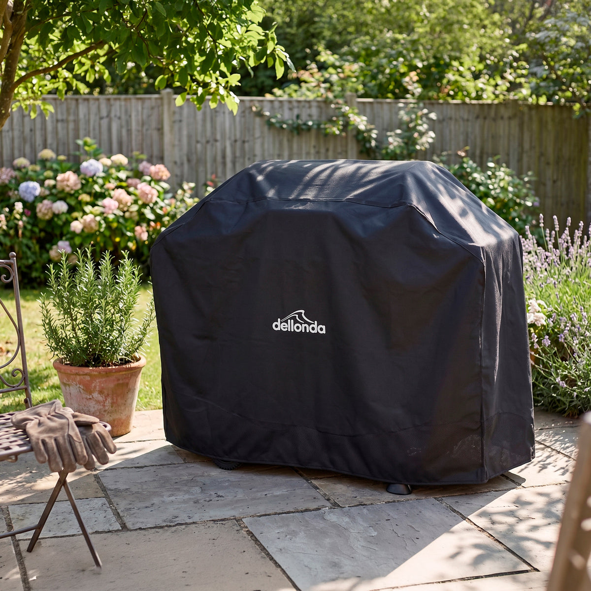 Black PVC Cover for BBQs, Water-Resistant for Outdoor Use, 1325 x 1130mm - DG19