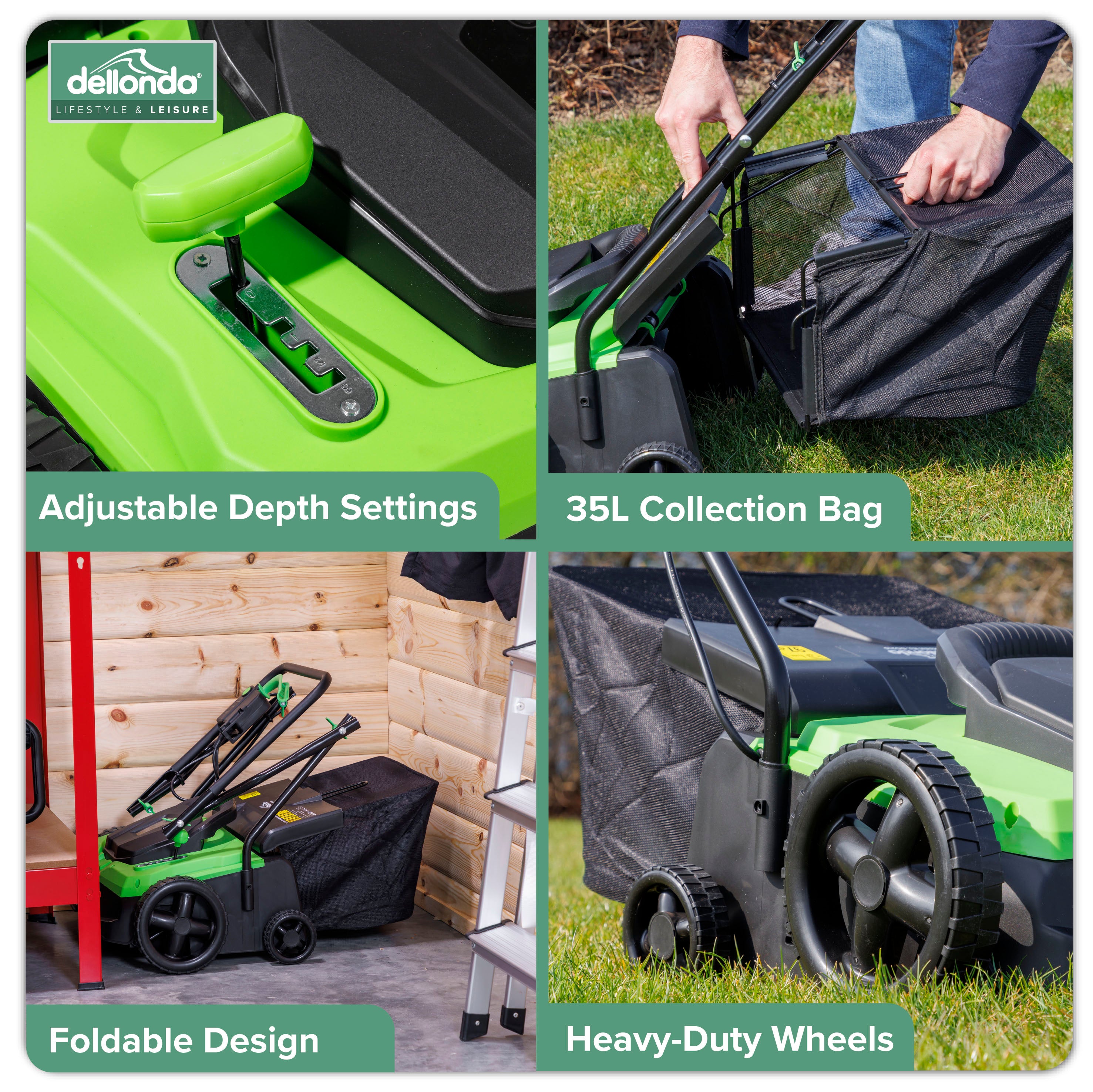 Dellonda DG216 Scarifiers Action shot - infographic - multi - image