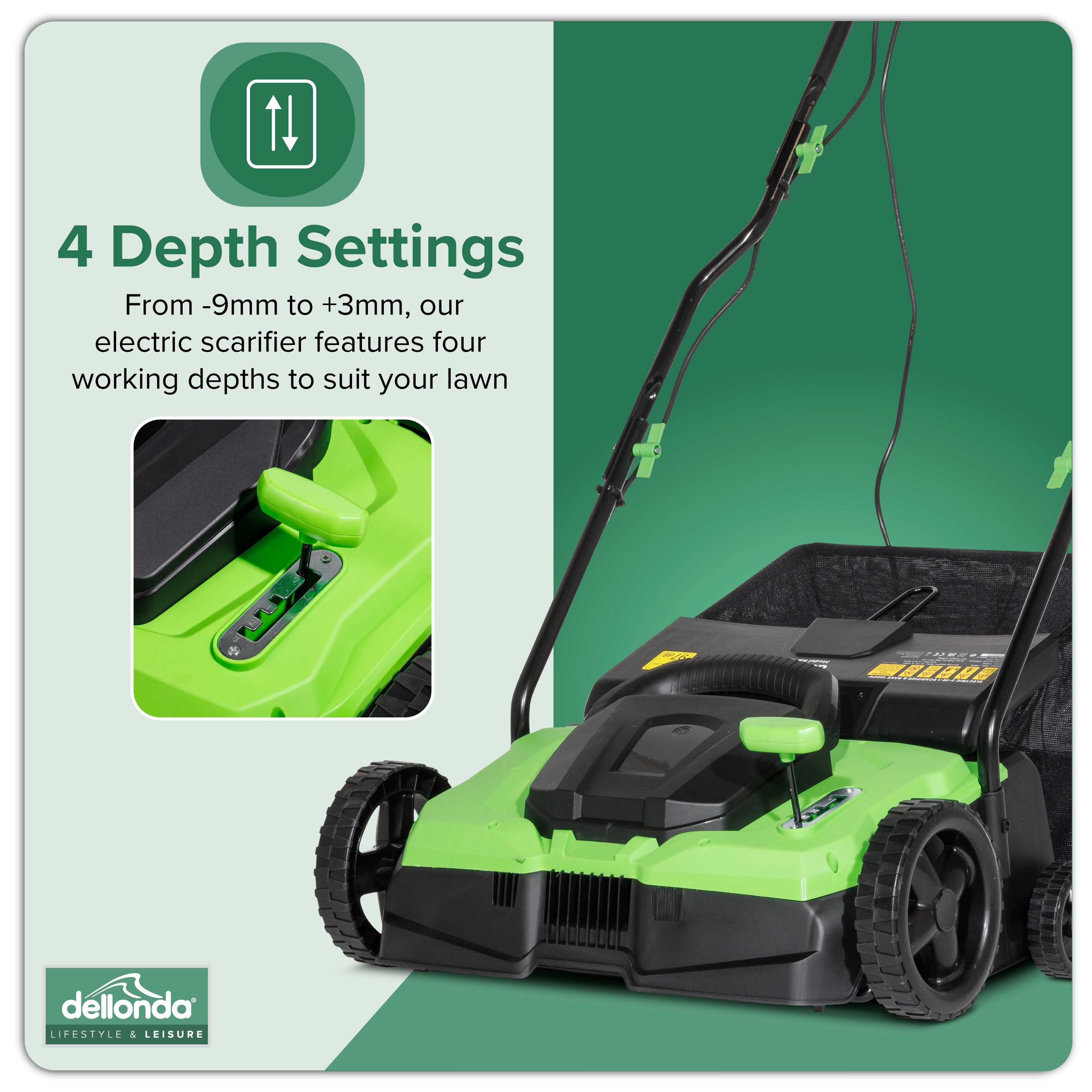 Dellonda DG216 Scarifiers Action shot - infographic - summary - 4th perspective
