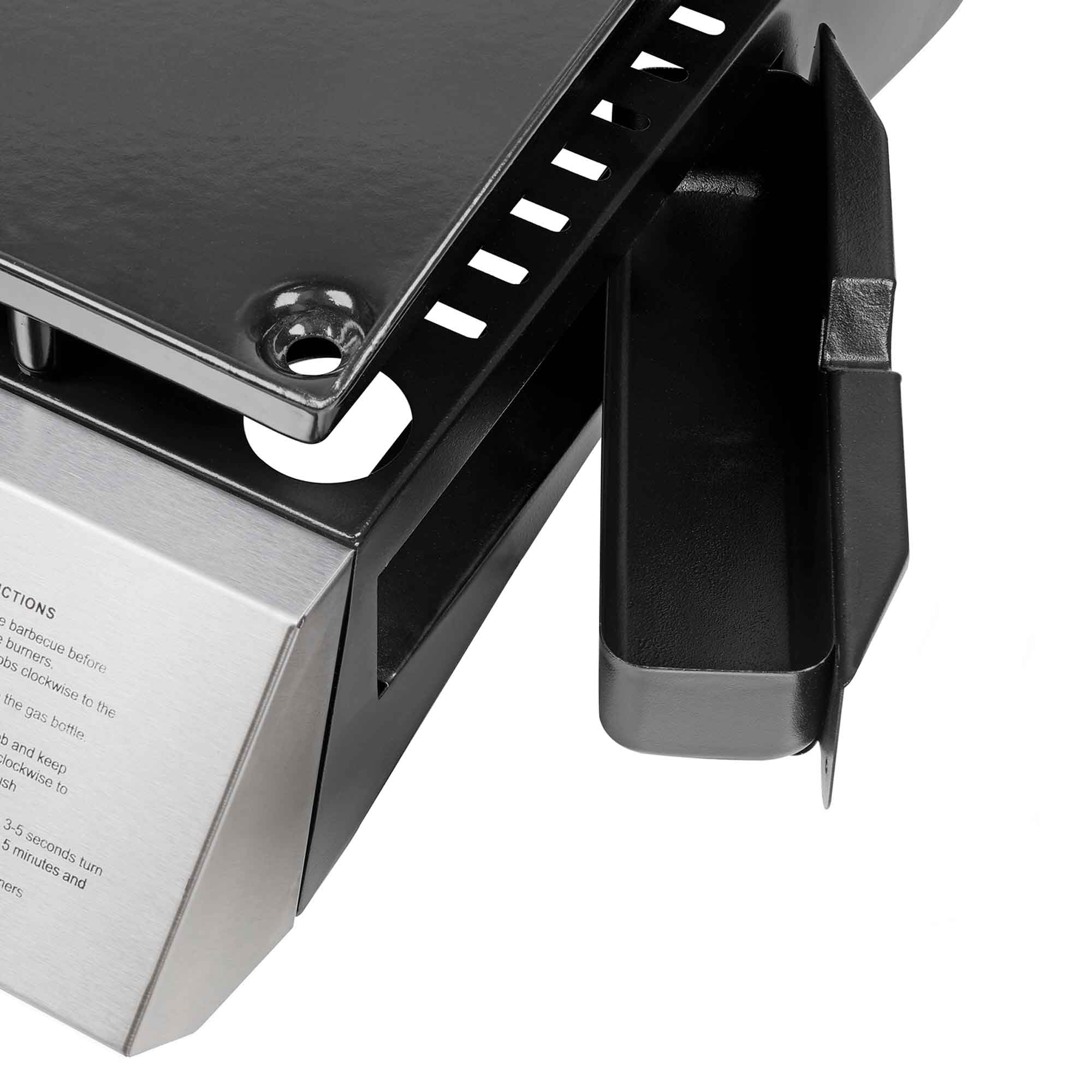 2 Burner Portable Gas Plancha 5kW BBQ Griddle with Cover, Stainless Steel - DG232