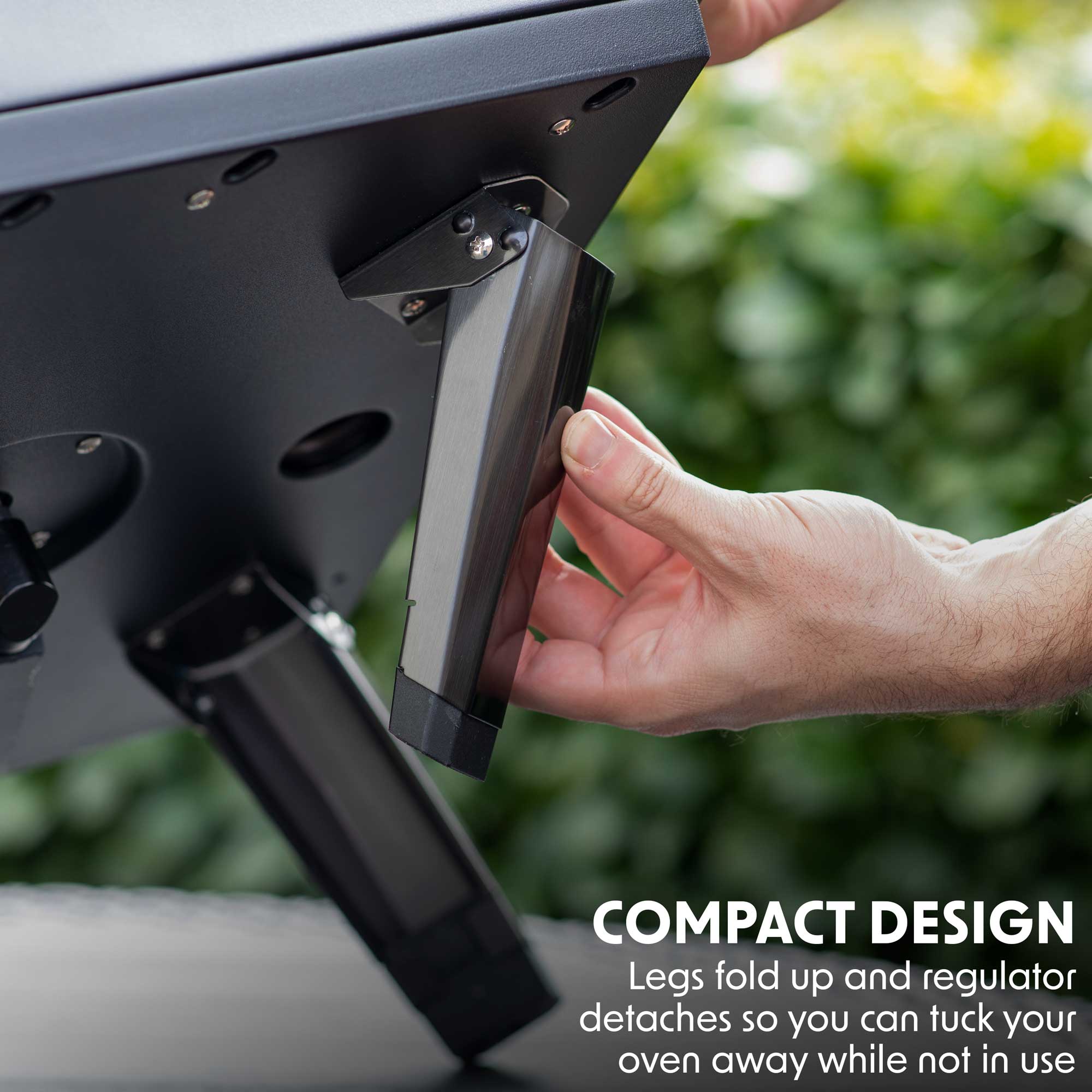 Dellonda DG257 Gas Pizza Ovens Action shot - compaction shot - design