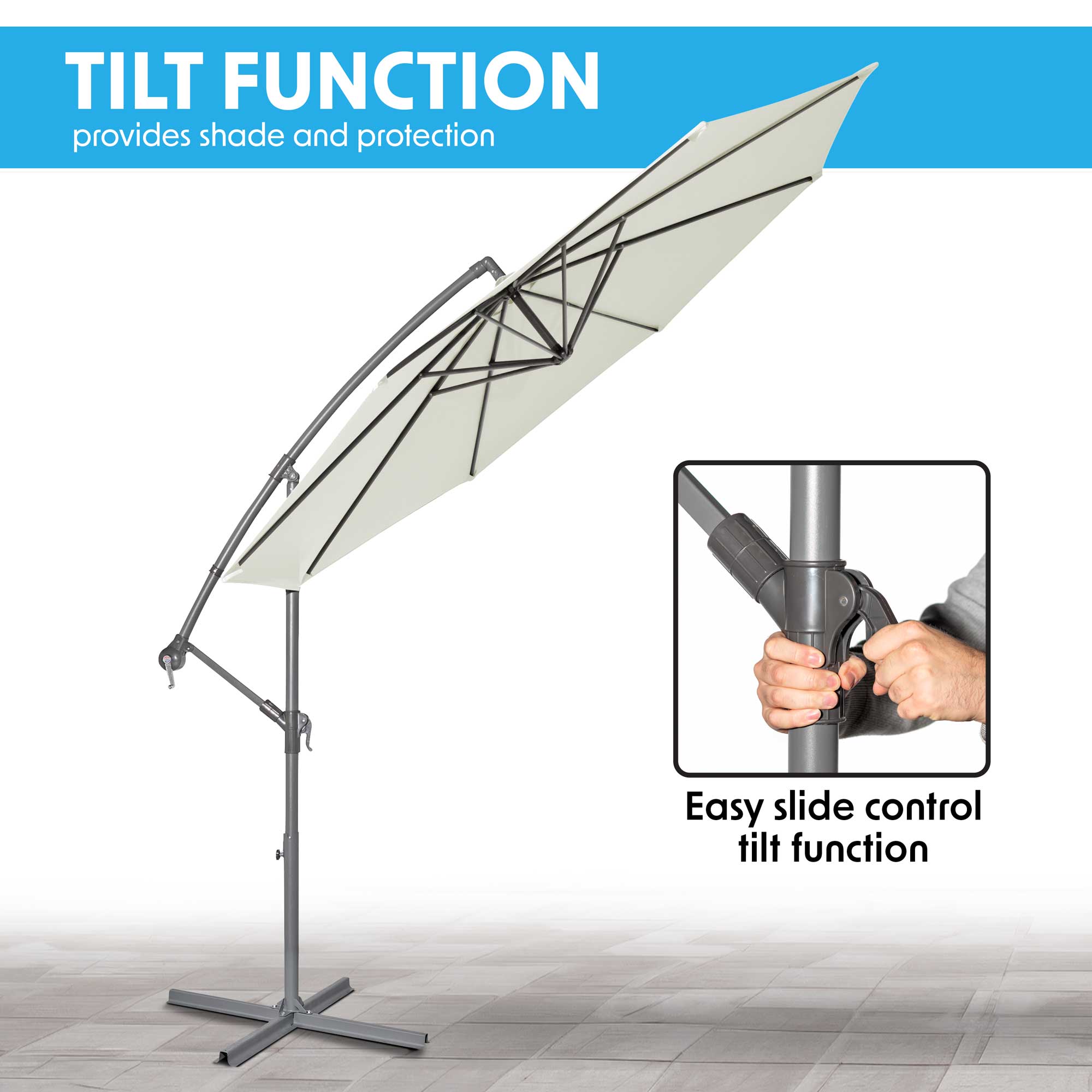 Dellonda DG265 Parasols Action shot - tilt - function