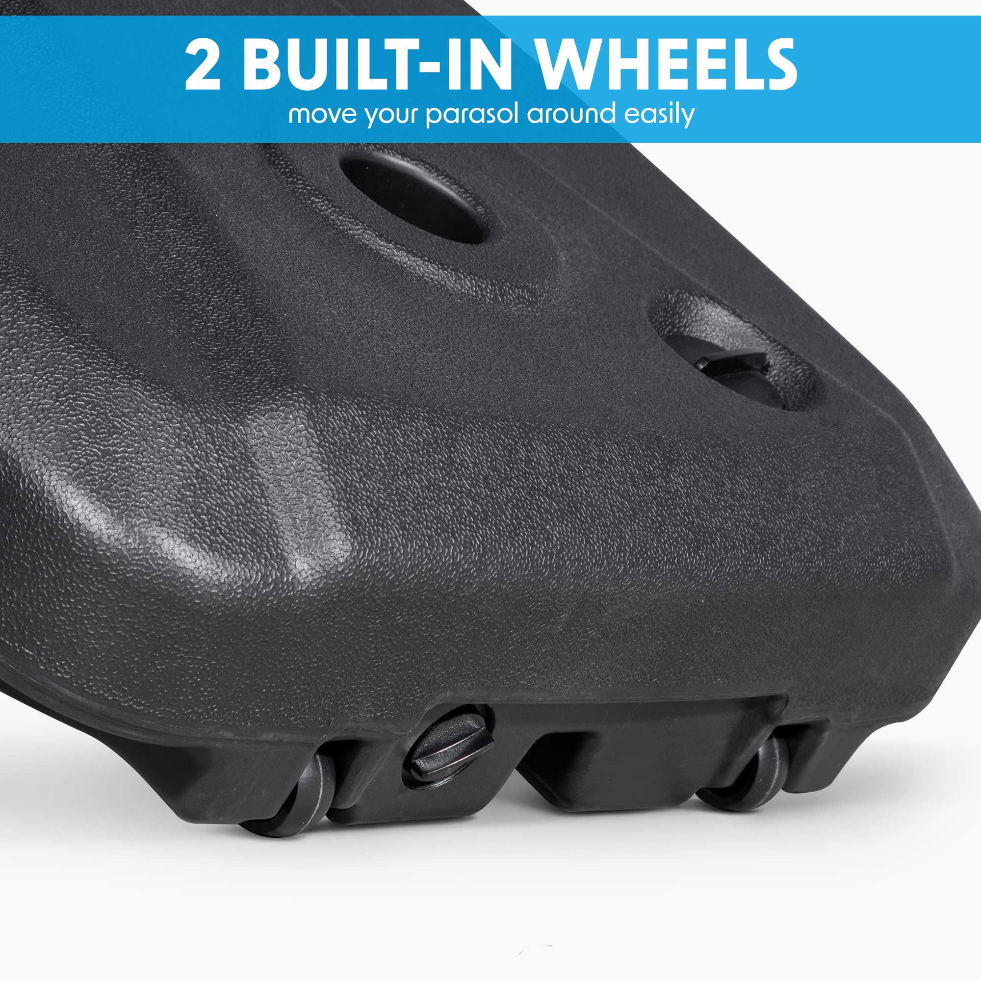 Dellonda DG266 Parasol Base Action shot - wheels