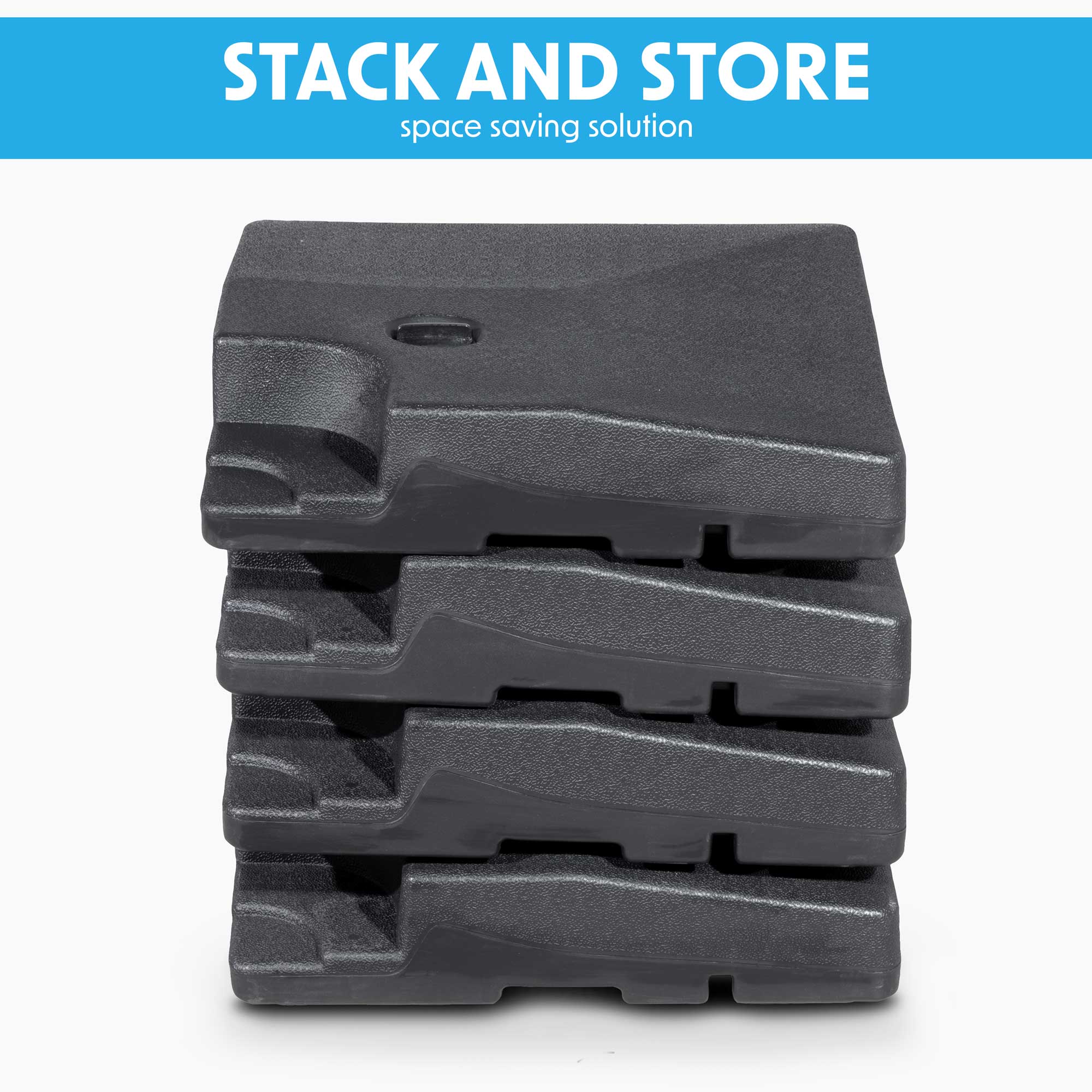 Dellonda DG269 Parasol Base Action shot - stackable