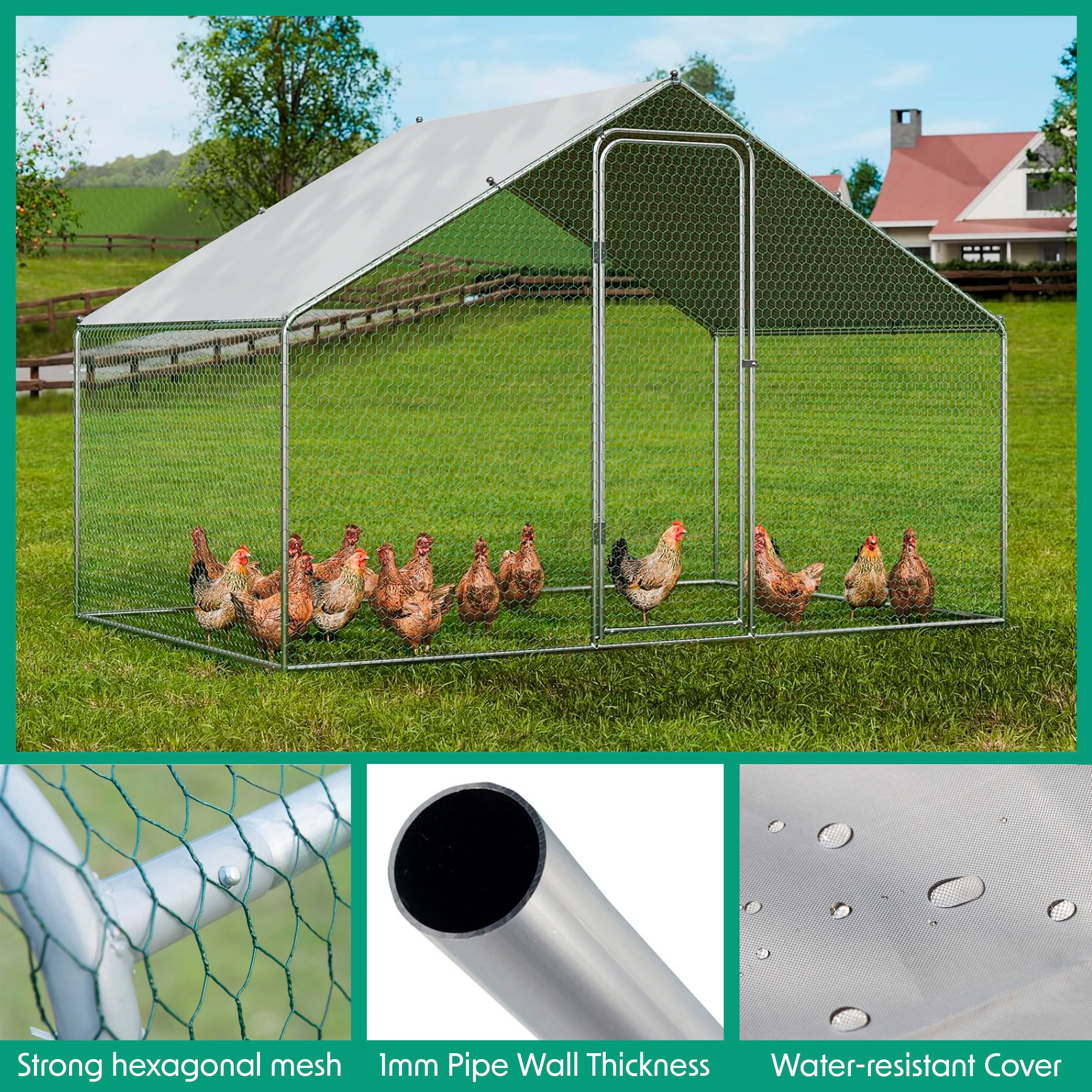 Dellonda DG278 Chicken Run Action shot - features - infographics - 2nd perspective