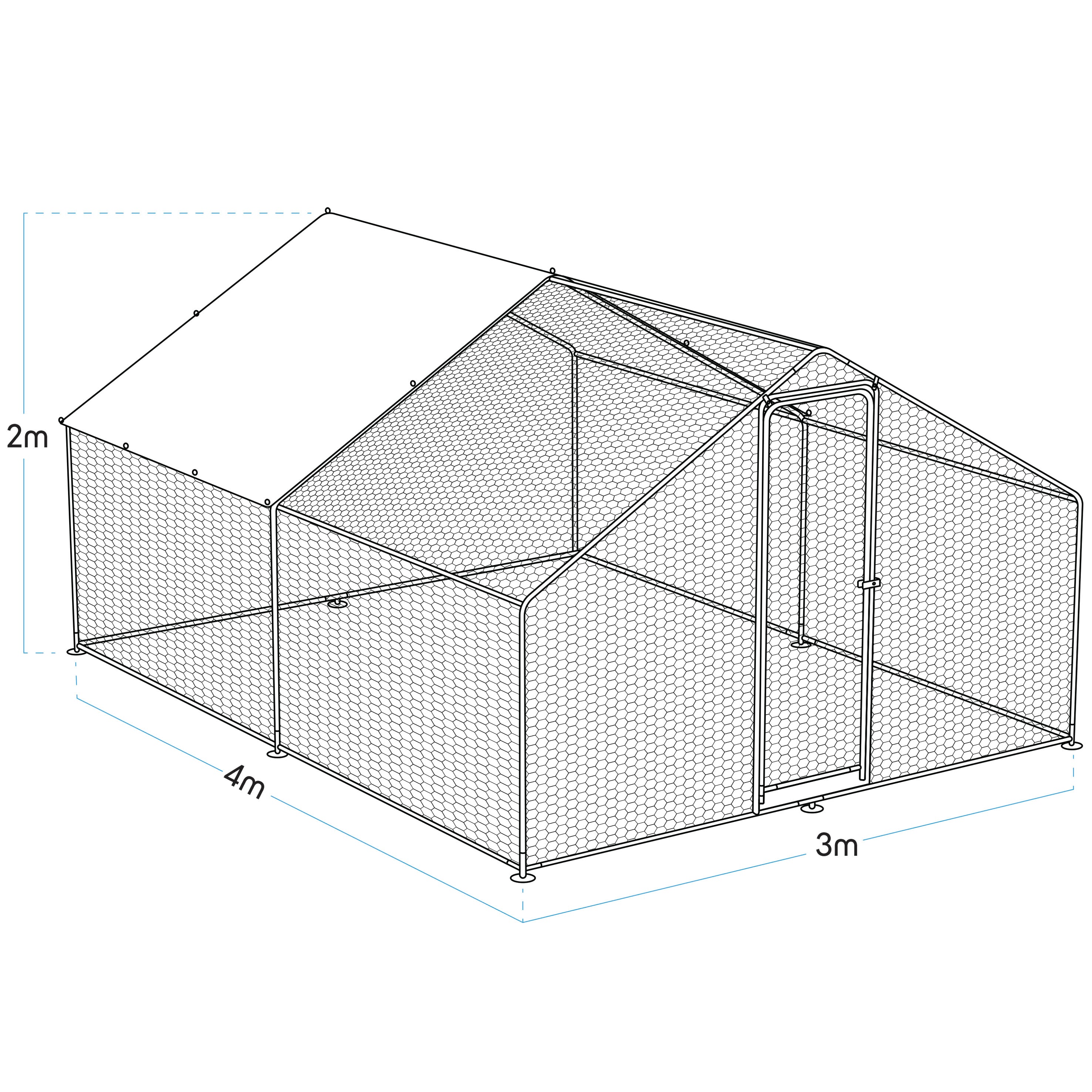 Dellonda DG279 Chicken Run Action shot - dimension diagram
