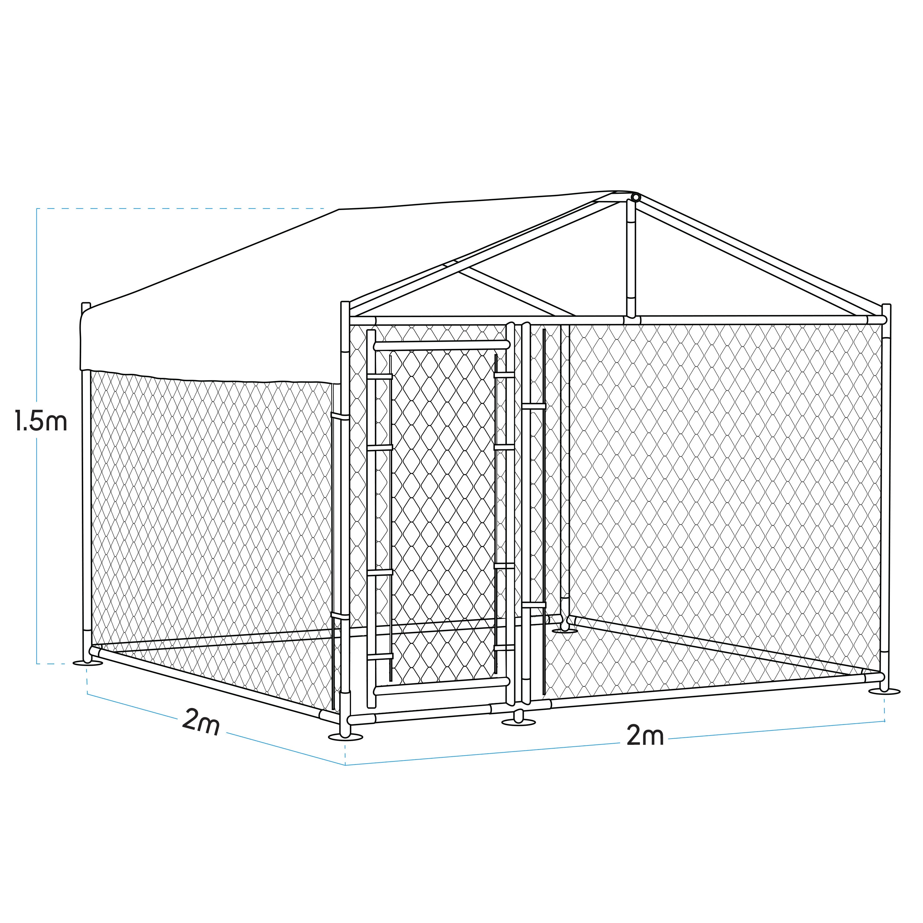 Dellonda DG281 Dog Kennel Action shot - dimension diagram