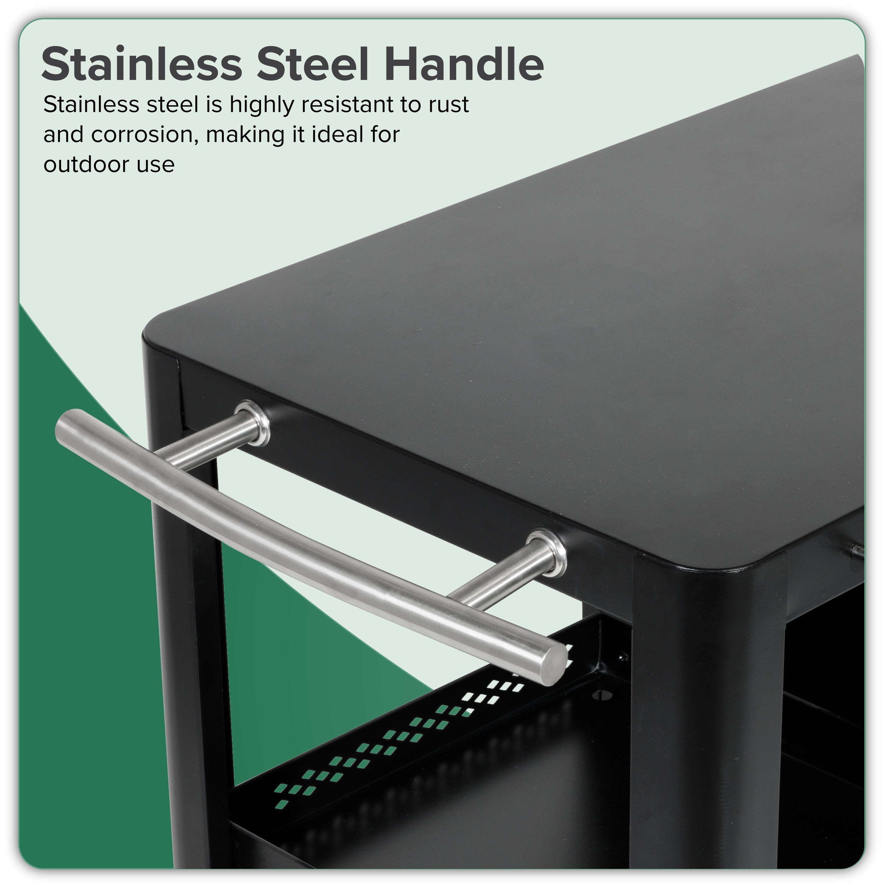 Dellonda DG282 Barbecue Trolley Action shot - infographic - icon - summary - 2