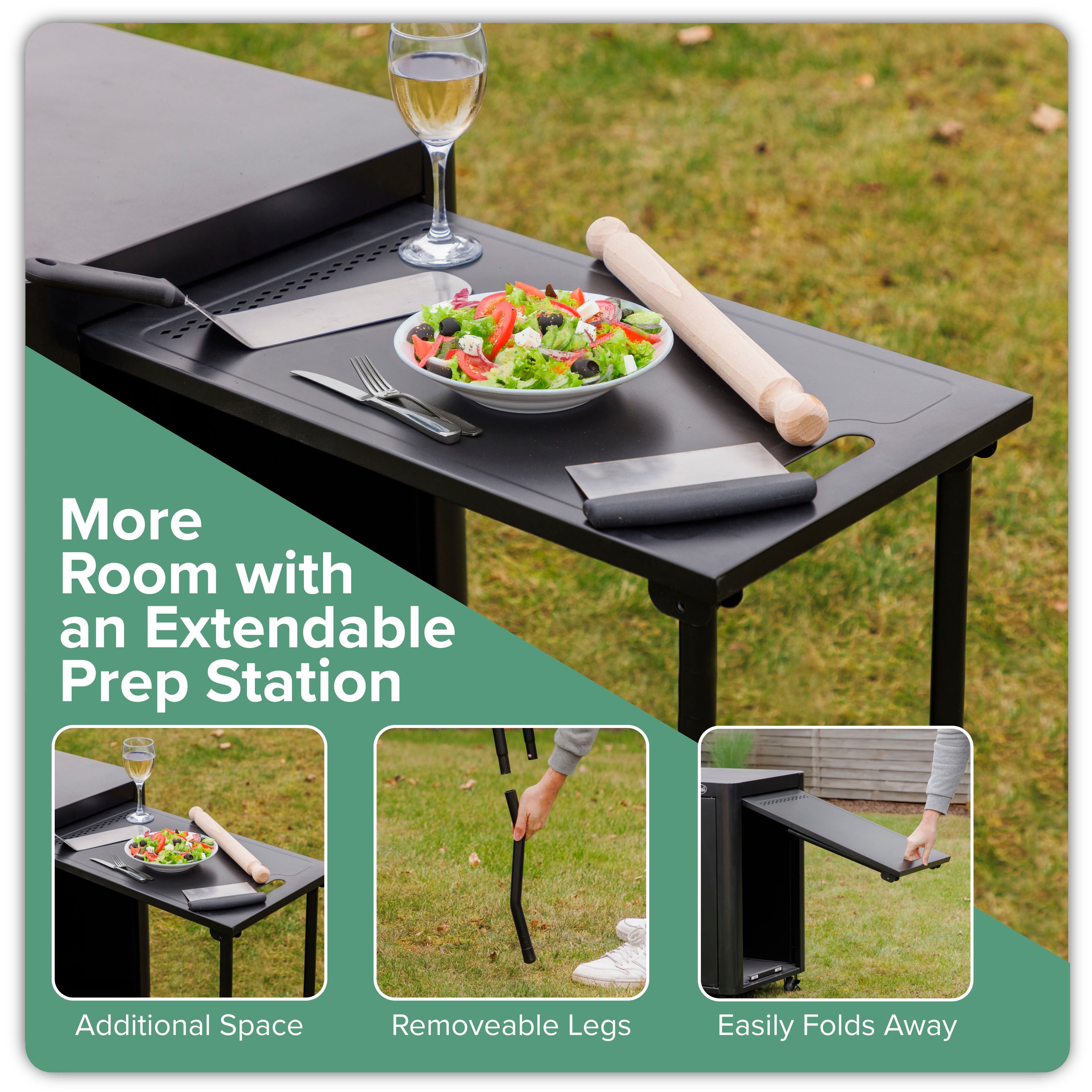 Dellonda DG282 Barbecue Trolley Action shot - steps and stages