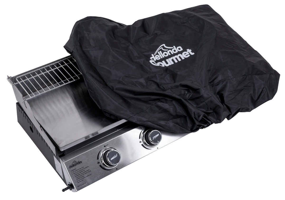 4 Burner Portable Gas Plancha with Warming Rack 10kW & Heavy Duty Cover - DG311