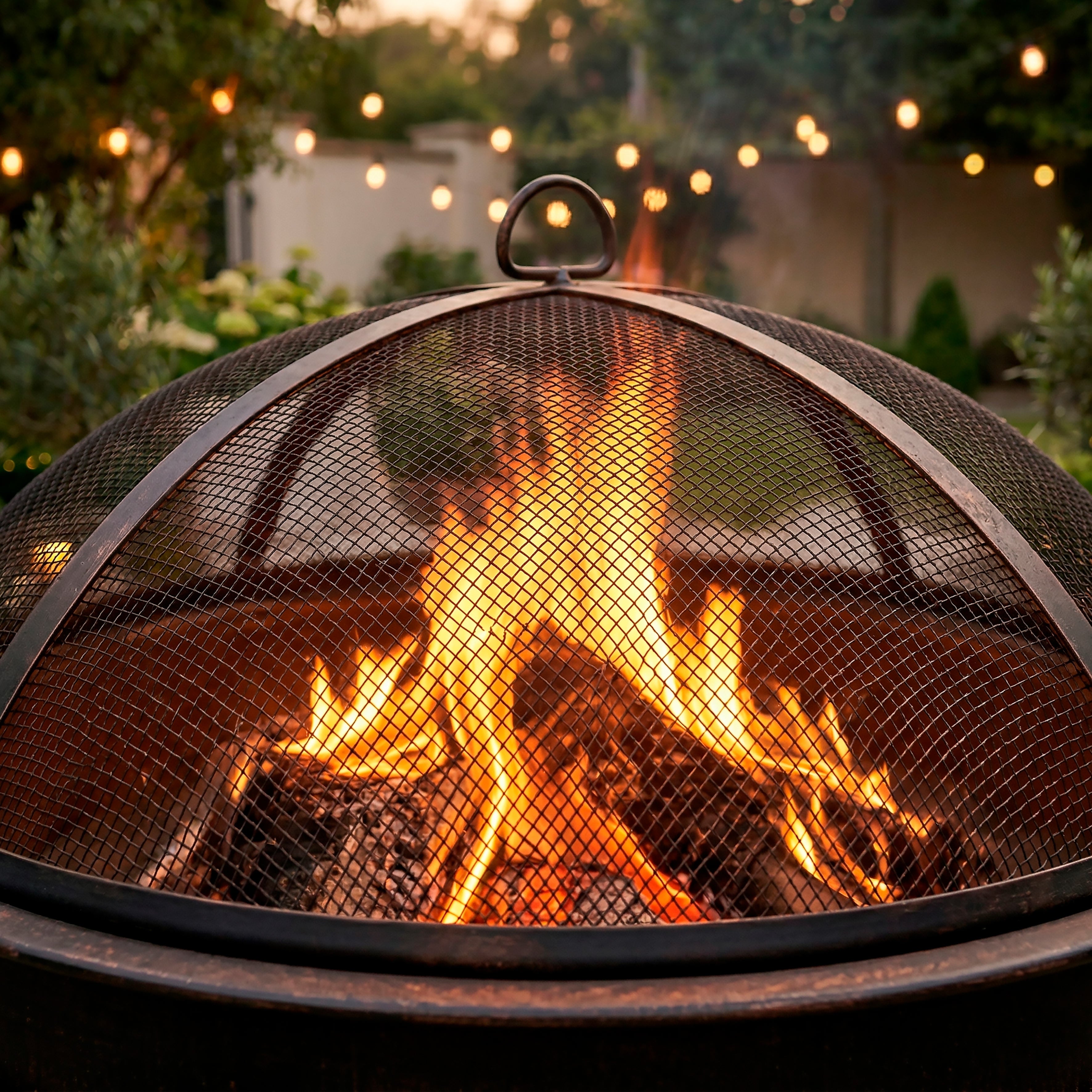 30" Deluxe 2-in-1 Outdoor Fire Pit & Coffee Table, Antique Bronze Effect & Drawstring Cover - DG237