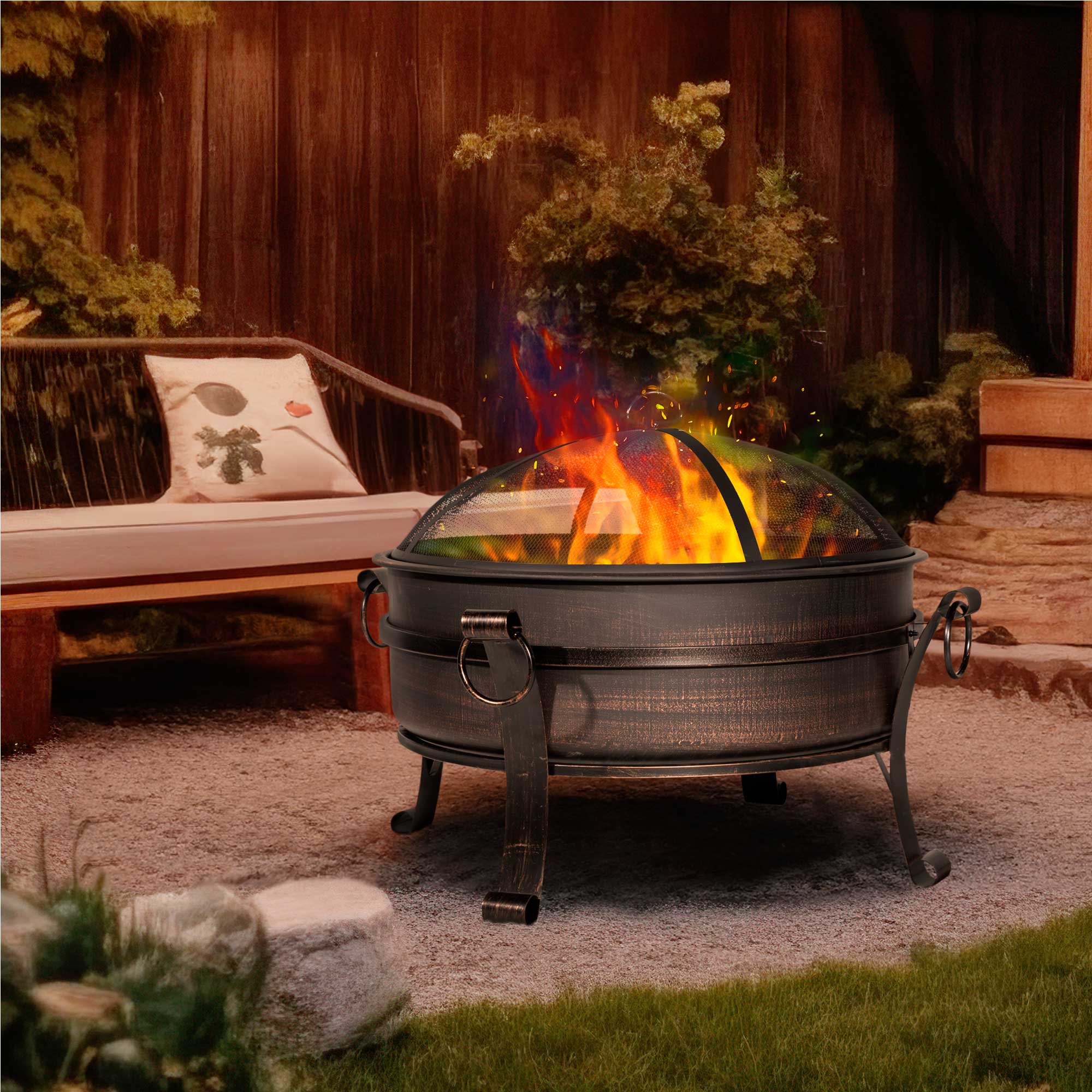 Dellonda DG42 Fire Pits Action shot - lifestyle - 2nd perspective