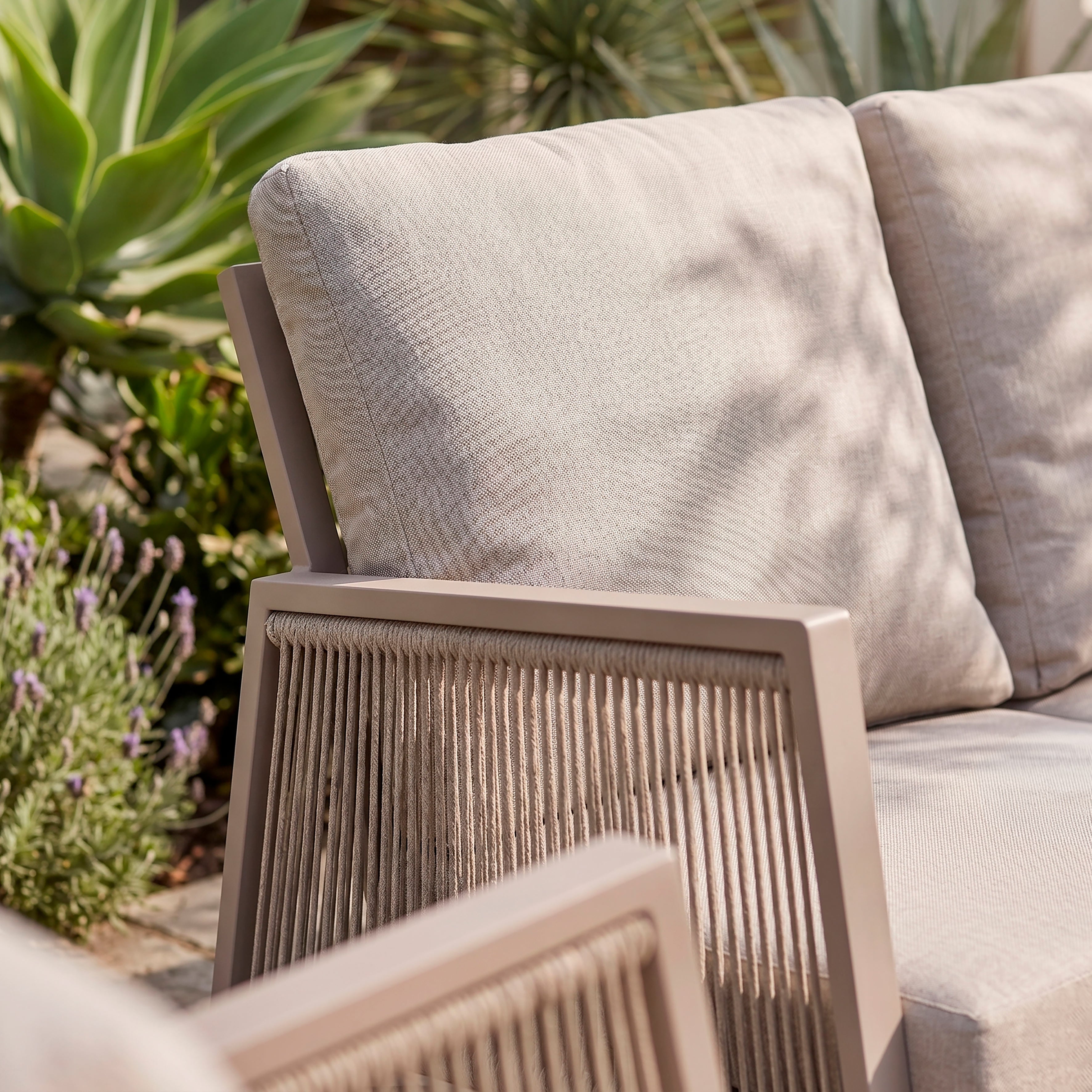 Fusion 4 Piece Outdoor Aluminium Sofa Set, Light Grey - DG56