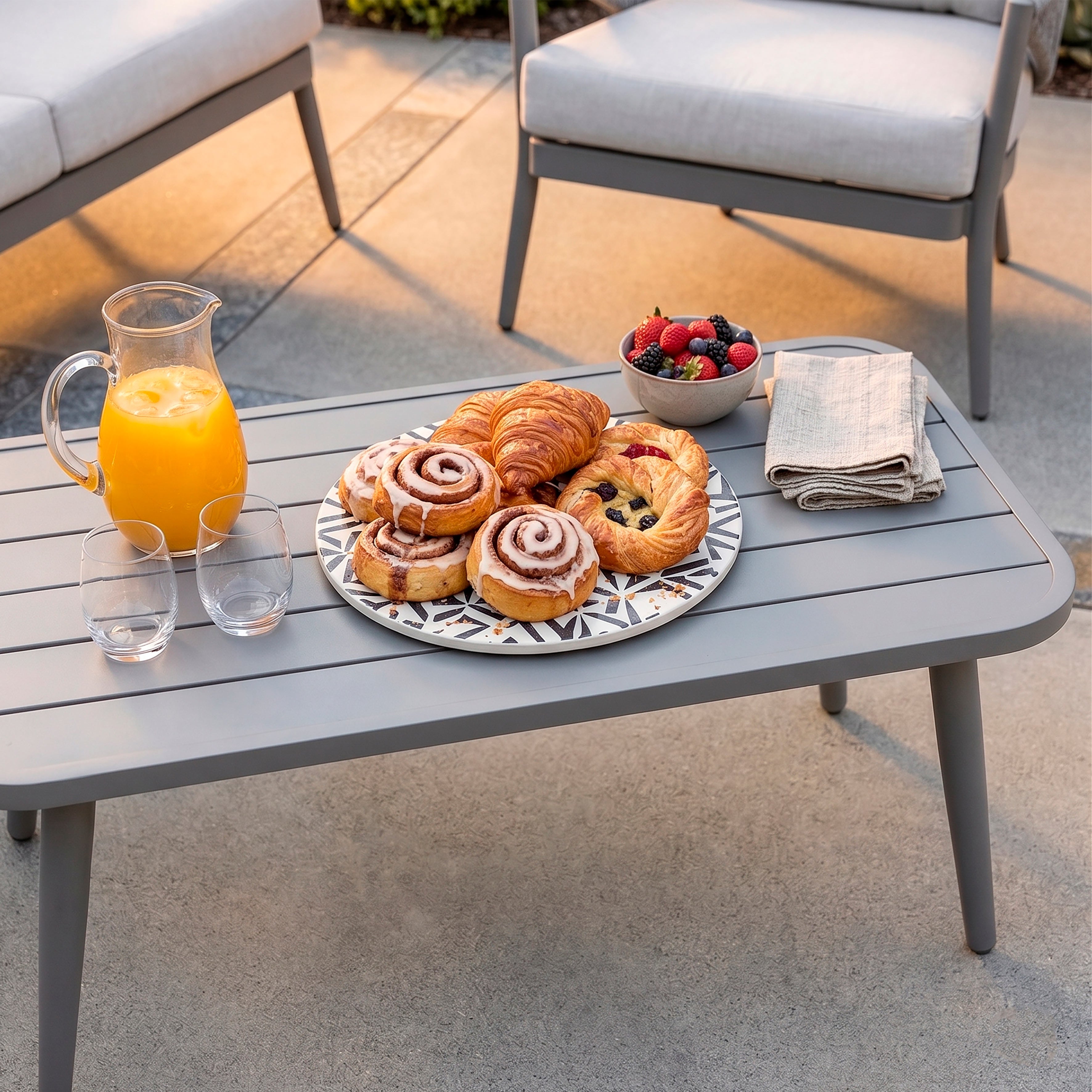 Echo 4 Piece Aluminium Outdoor Sofa Set, Grey - DG59