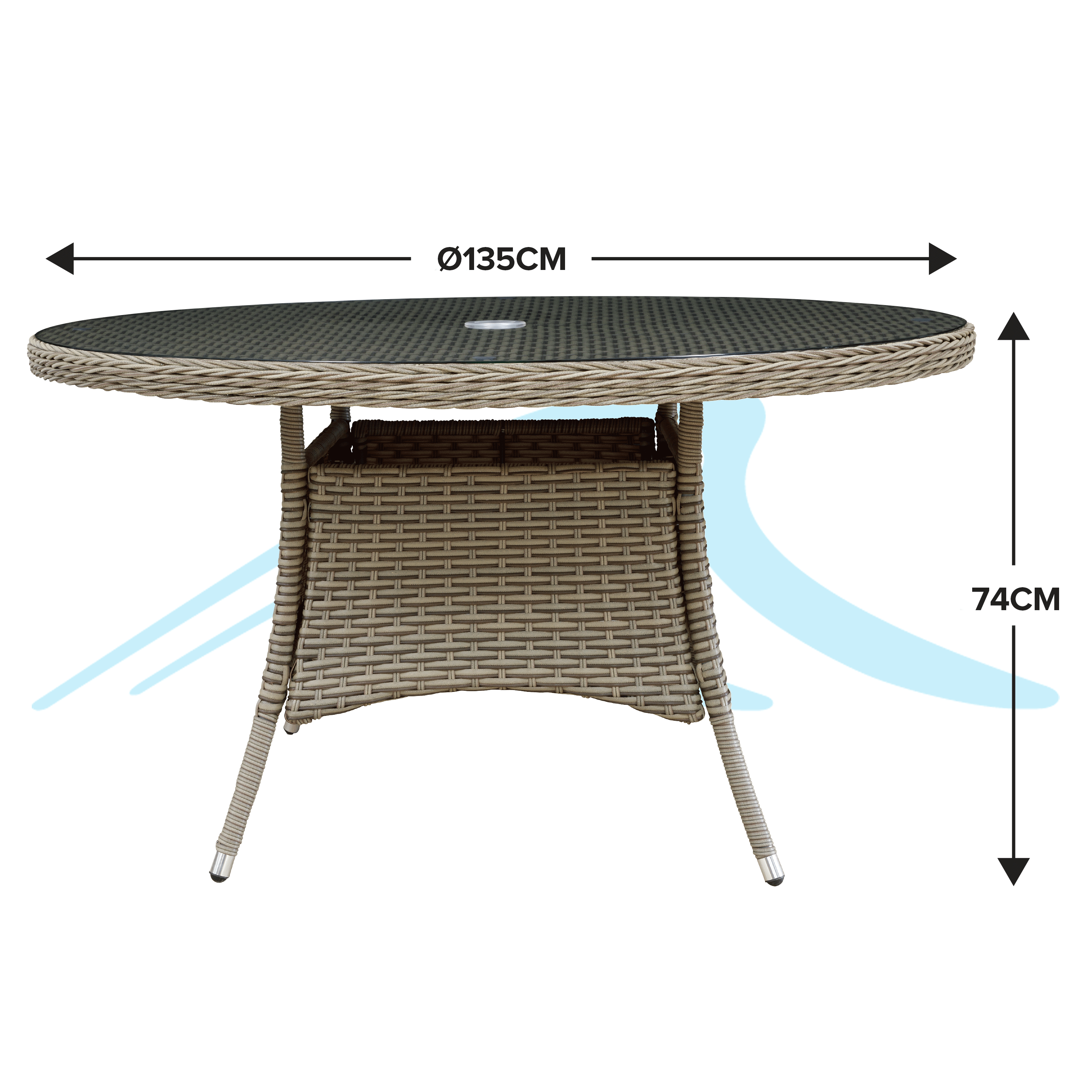 Dellonda DG67 Dining Tables Action shot - dimensions