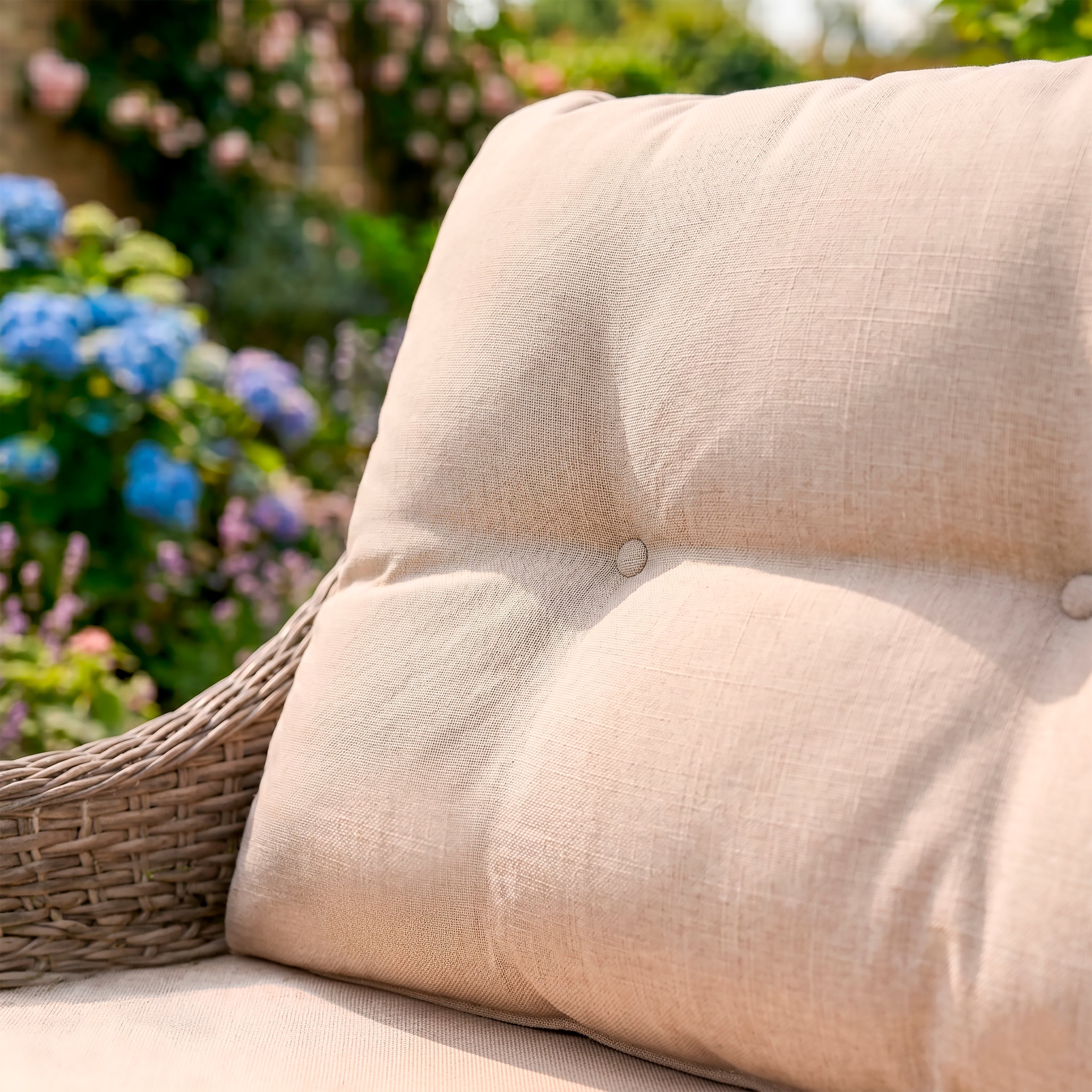 Chester Rattan Wicker Outdoor 2-Seater Sofa with Cushion, Brown - DG70