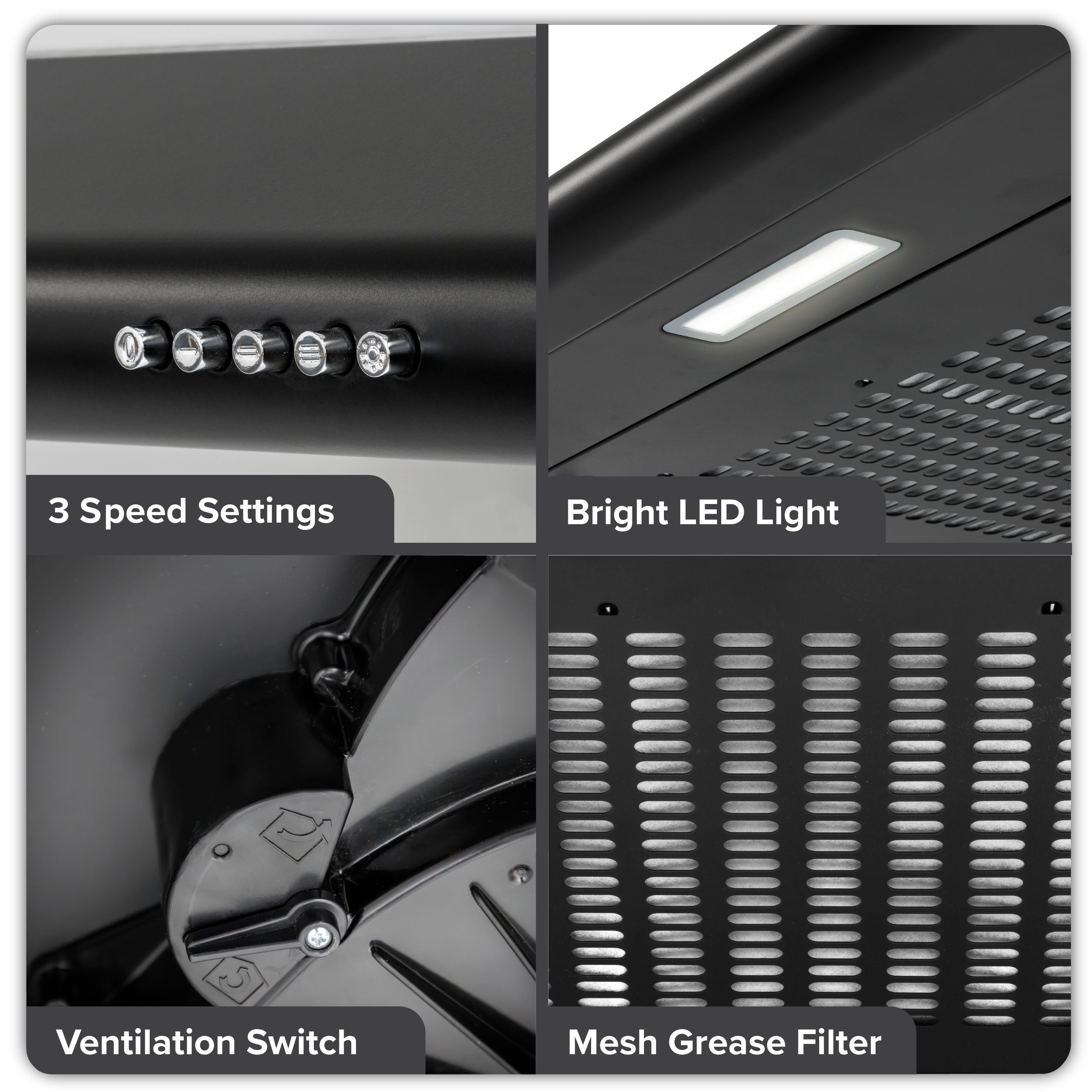 Baridi DH107 Extractor Hoods Action shot - infographic - multi - image