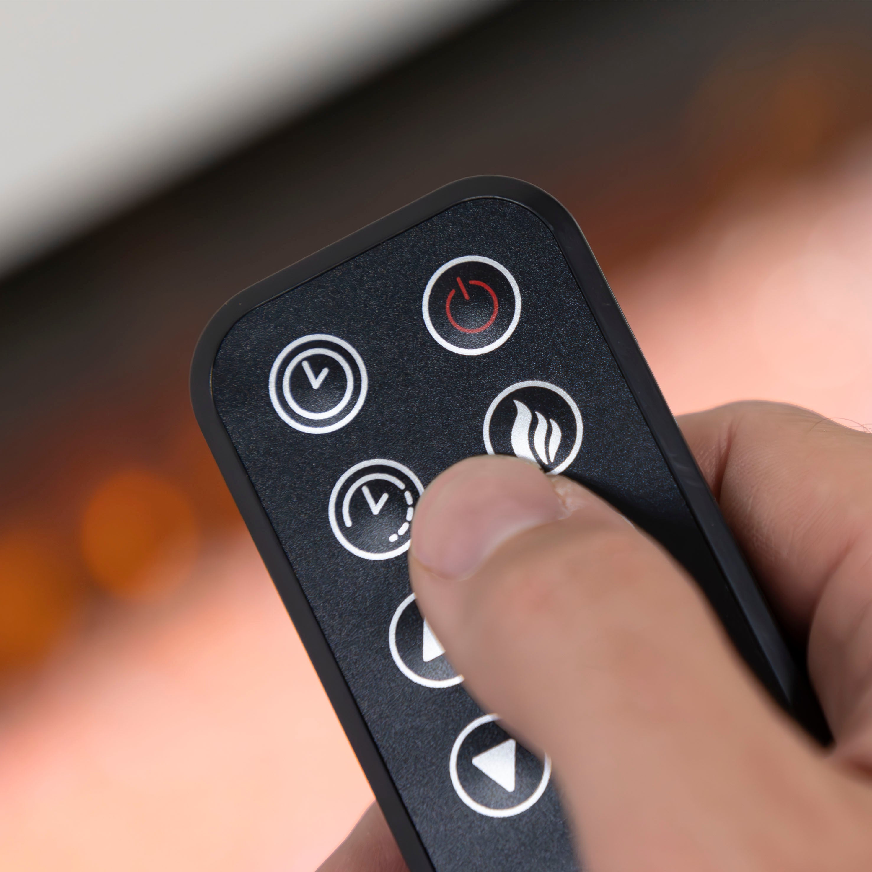 Baridi DH113 Electric Fireplace Action shot - remote