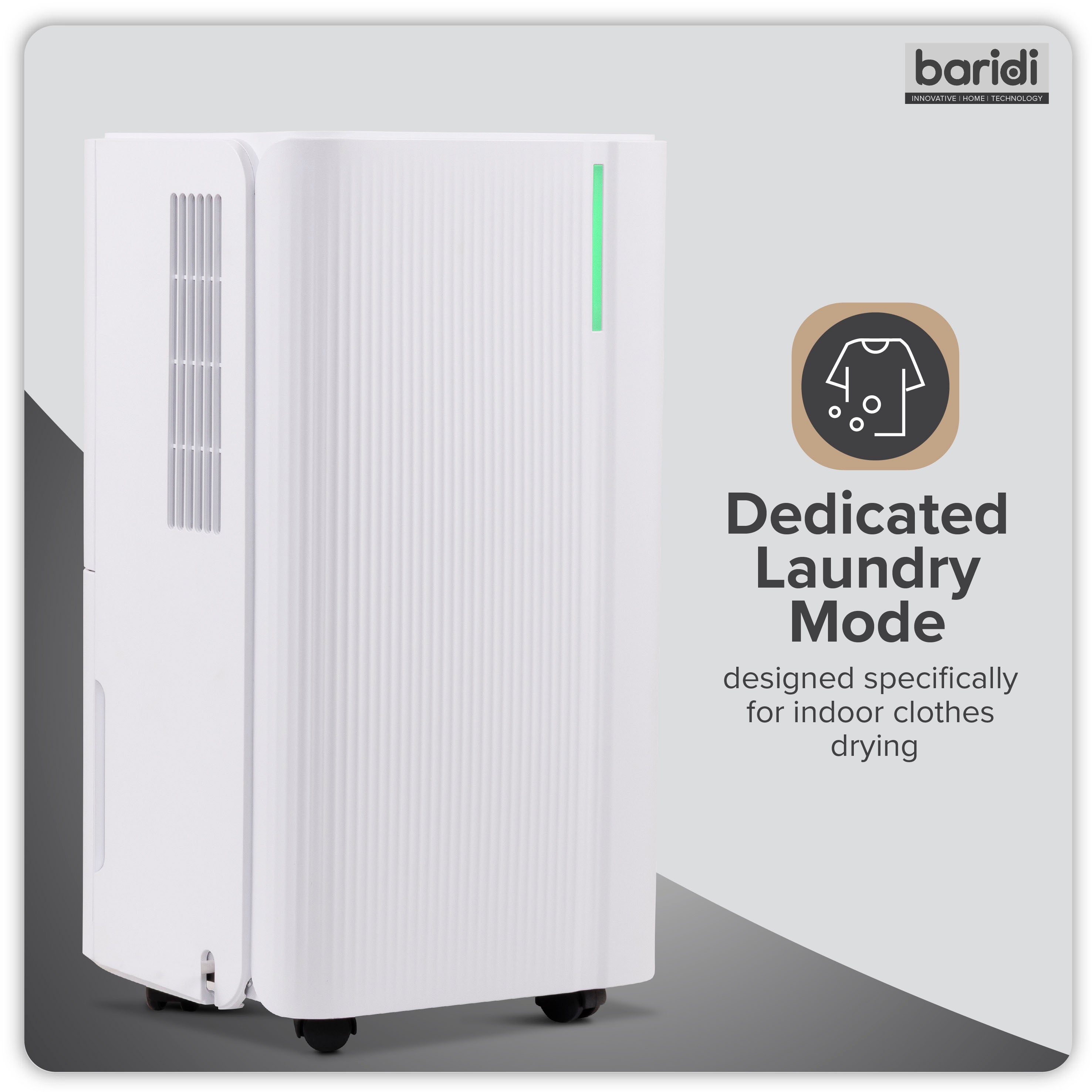 Baridi Dehumidifier with Digital Display & 24hr Timer 12L White - DH147
