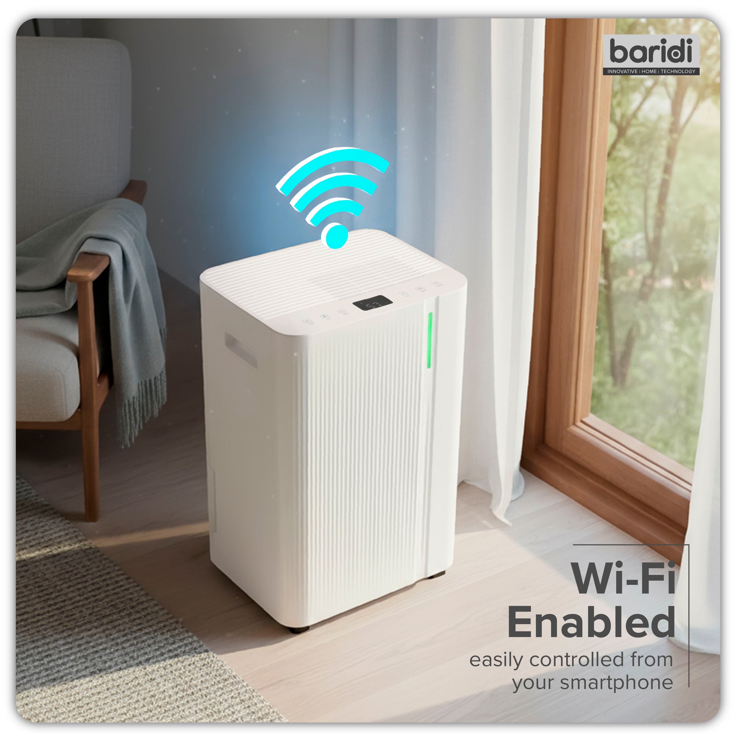 Baridi Dehumidifier with Digital Display & 24hr Timer 12L White - DH147