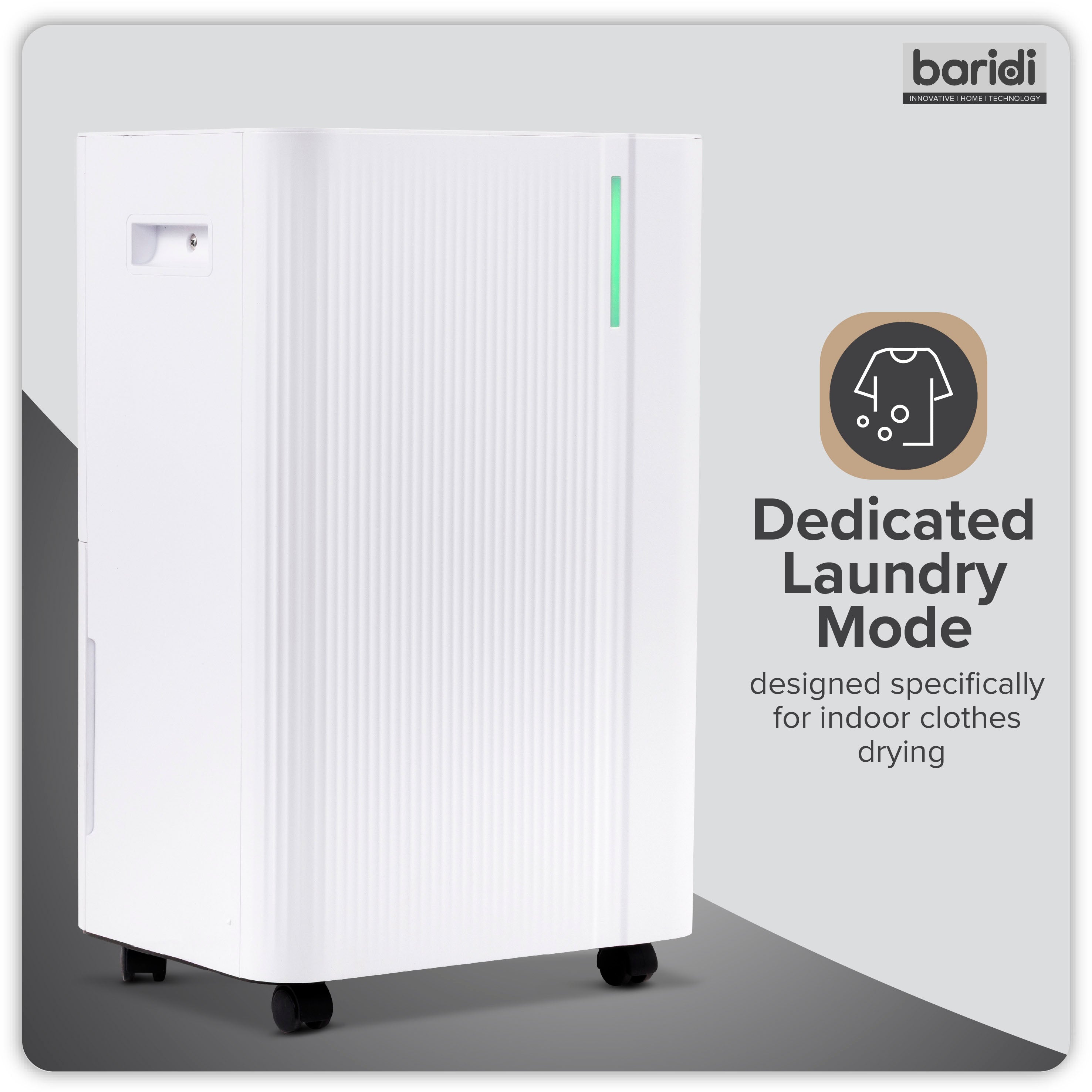 Baridi Dehumidifier with Digital Display & 24hr Timer 20L White - DH148