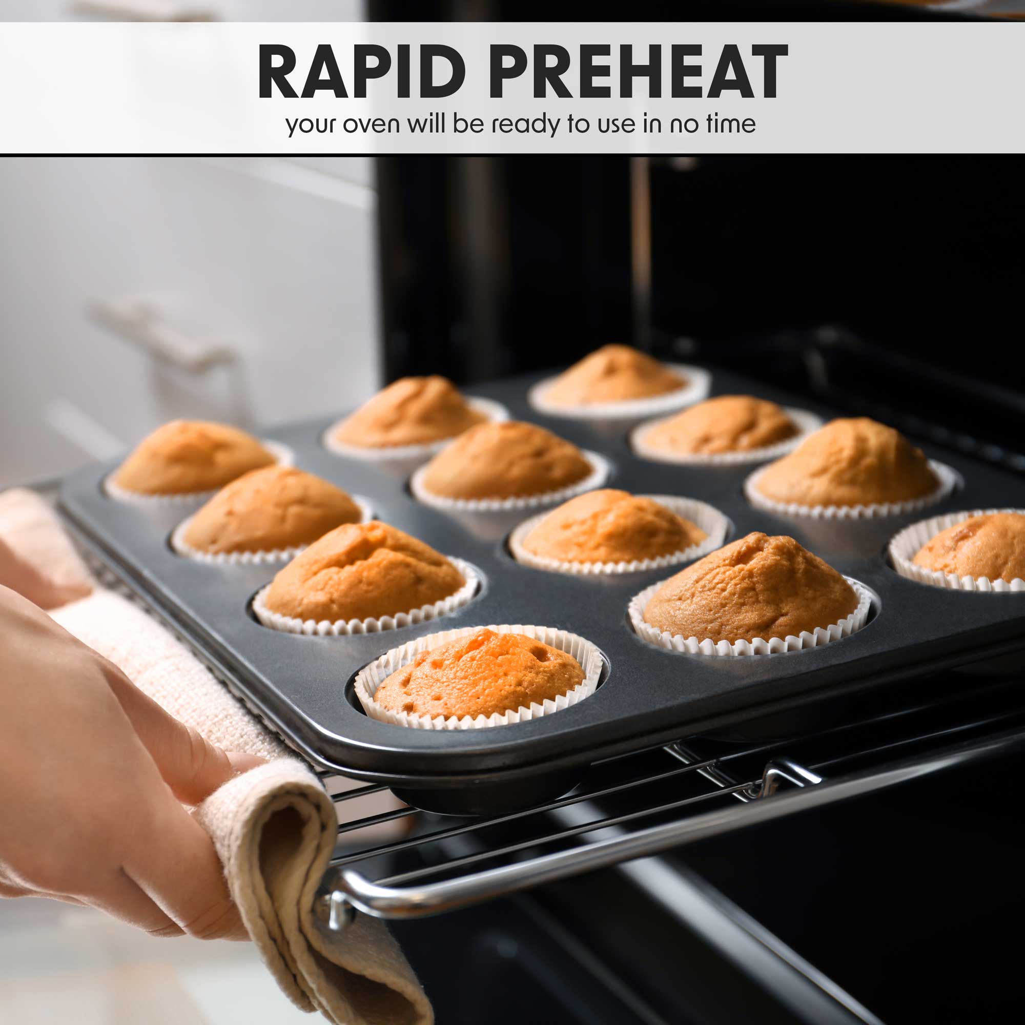 Baridi DH200 Fan Oven Action shot - rapid - preheat