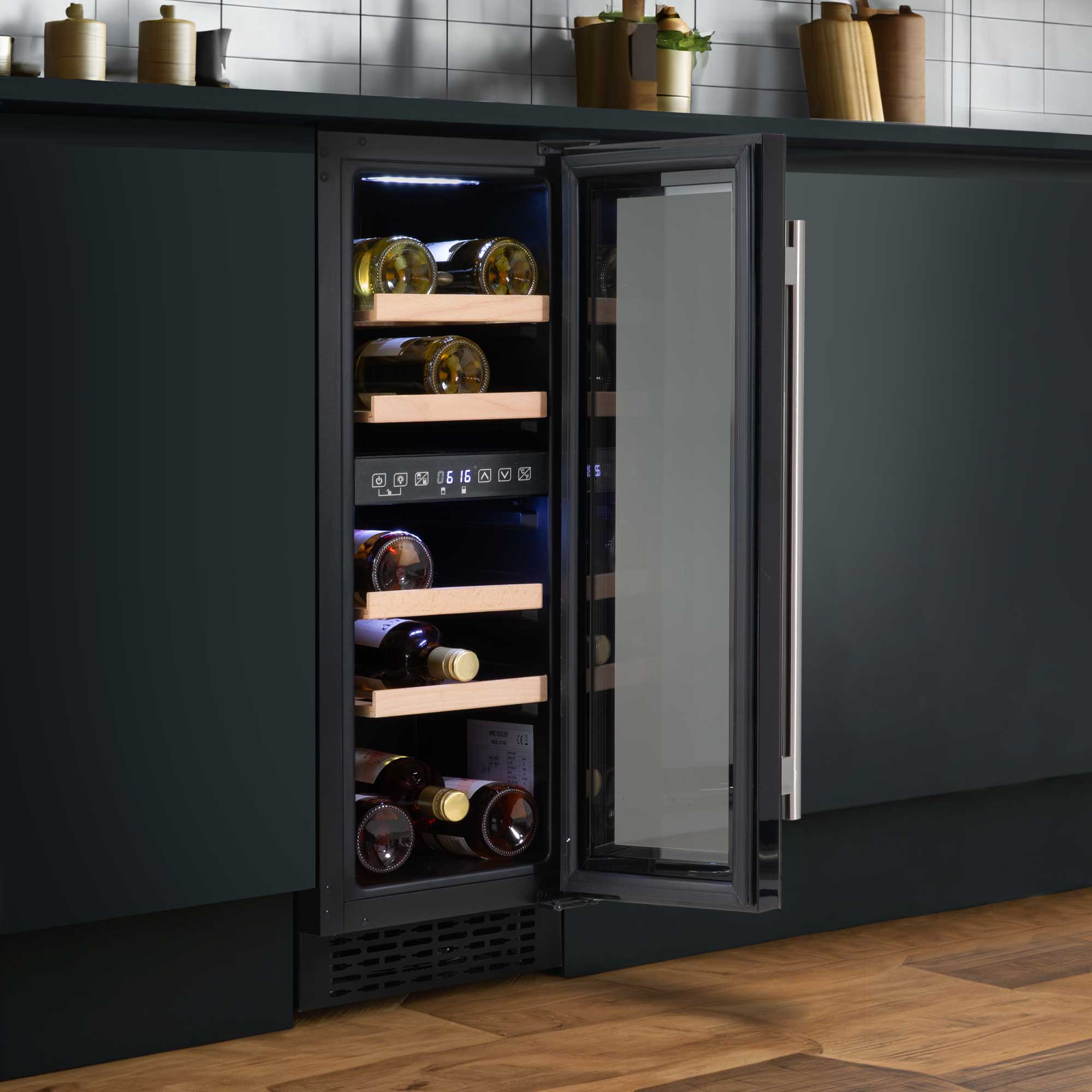 Baridi DH204 Wine Fridges Action shot - in kitchen - open