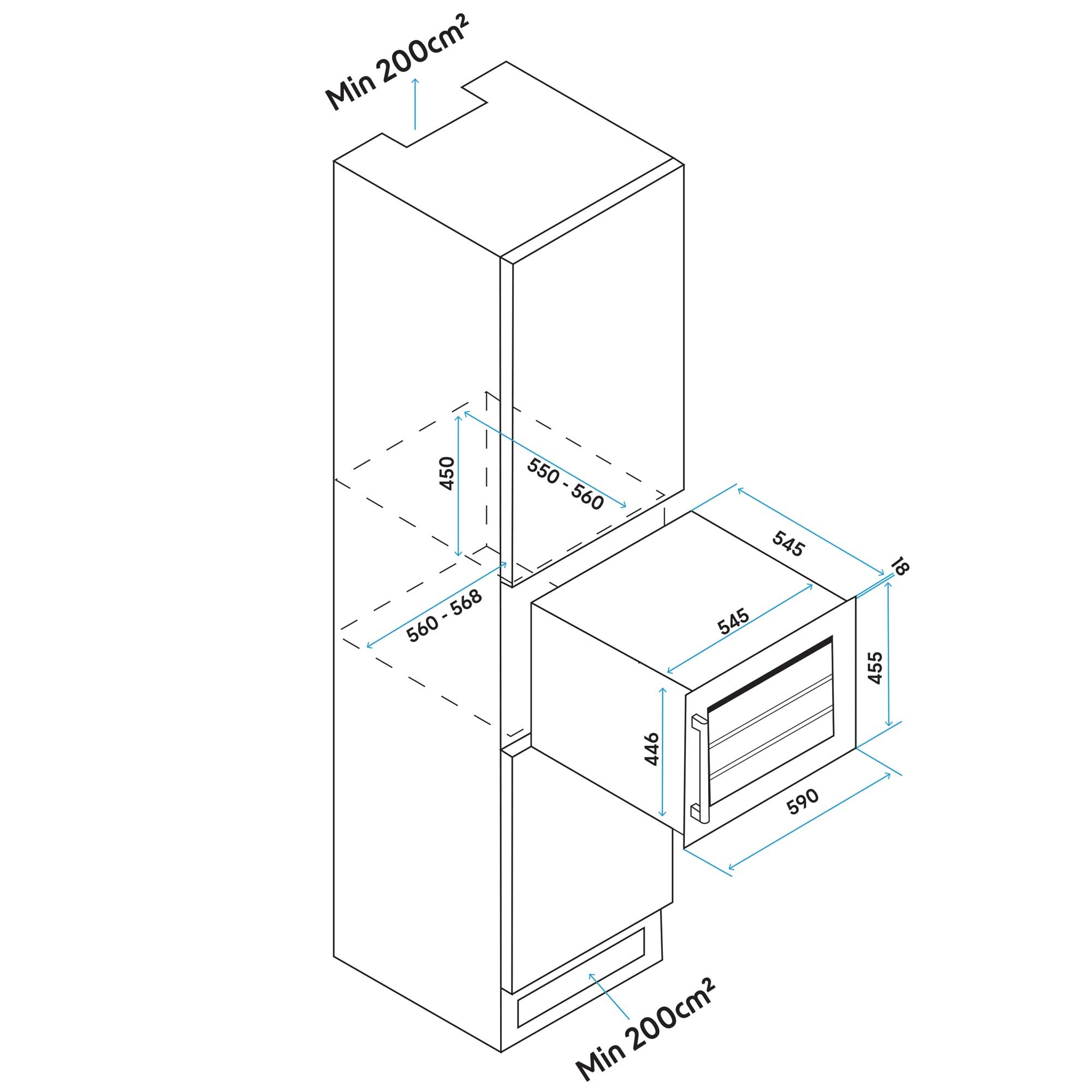 Baridi DH205 Wine Fridges Action shot - dimensions