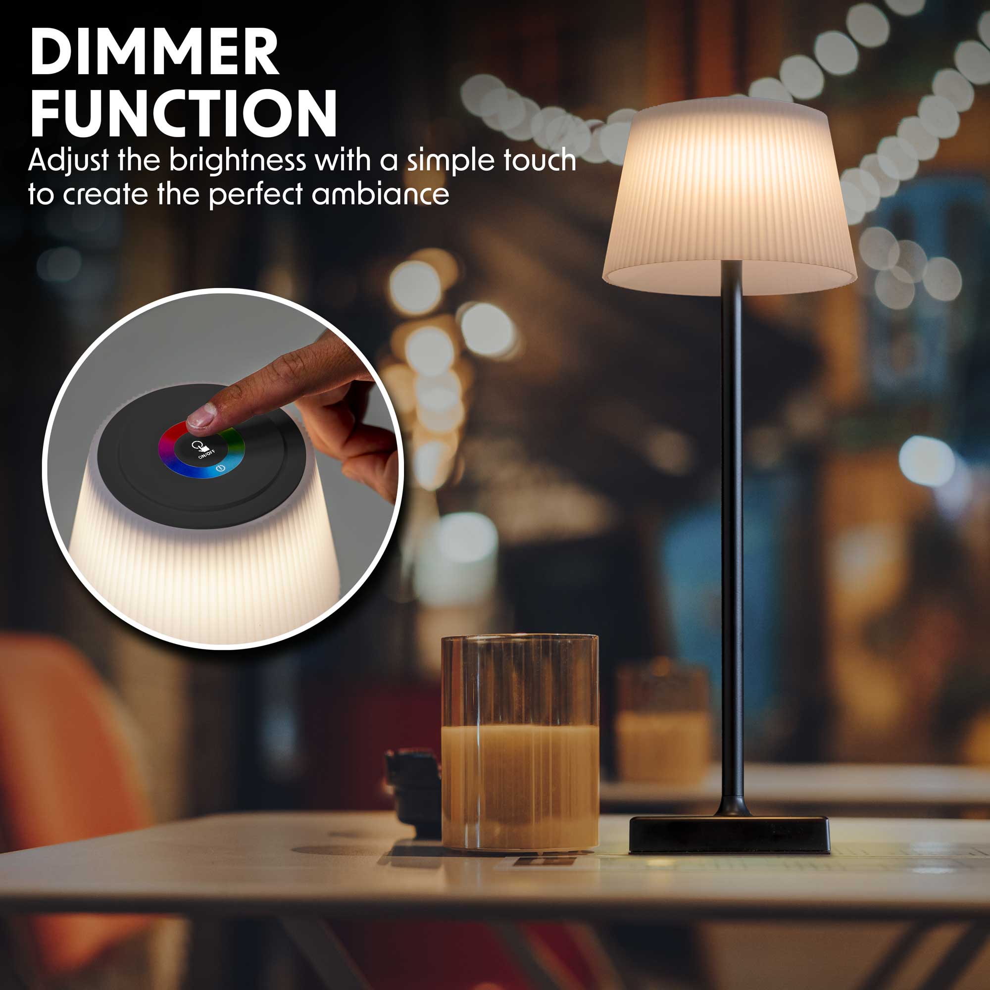 Dellonda DH212 Table Lamps Action shot - dimmer - function