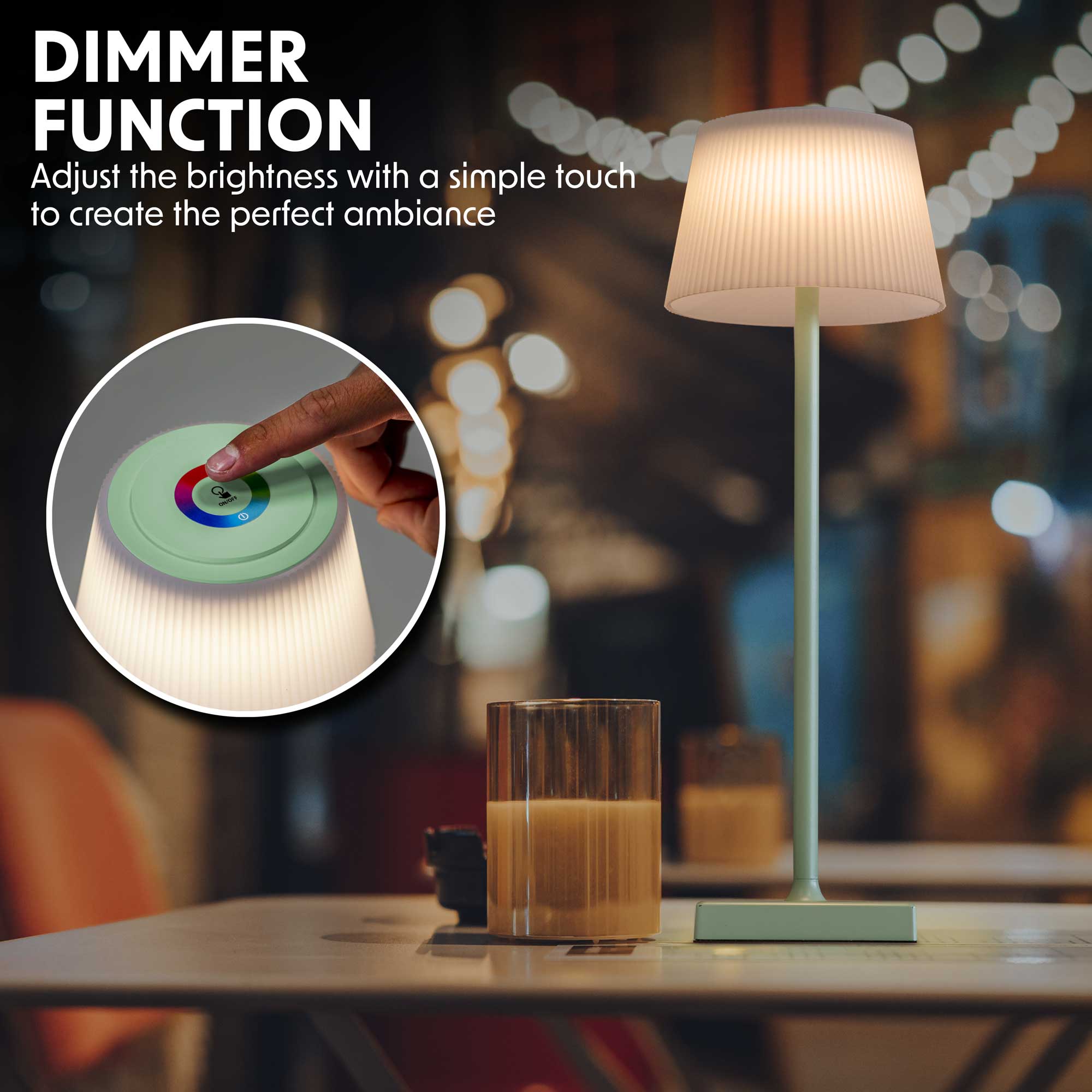 Dellonda DH214 Table Lamps Action shot - dimmer - function