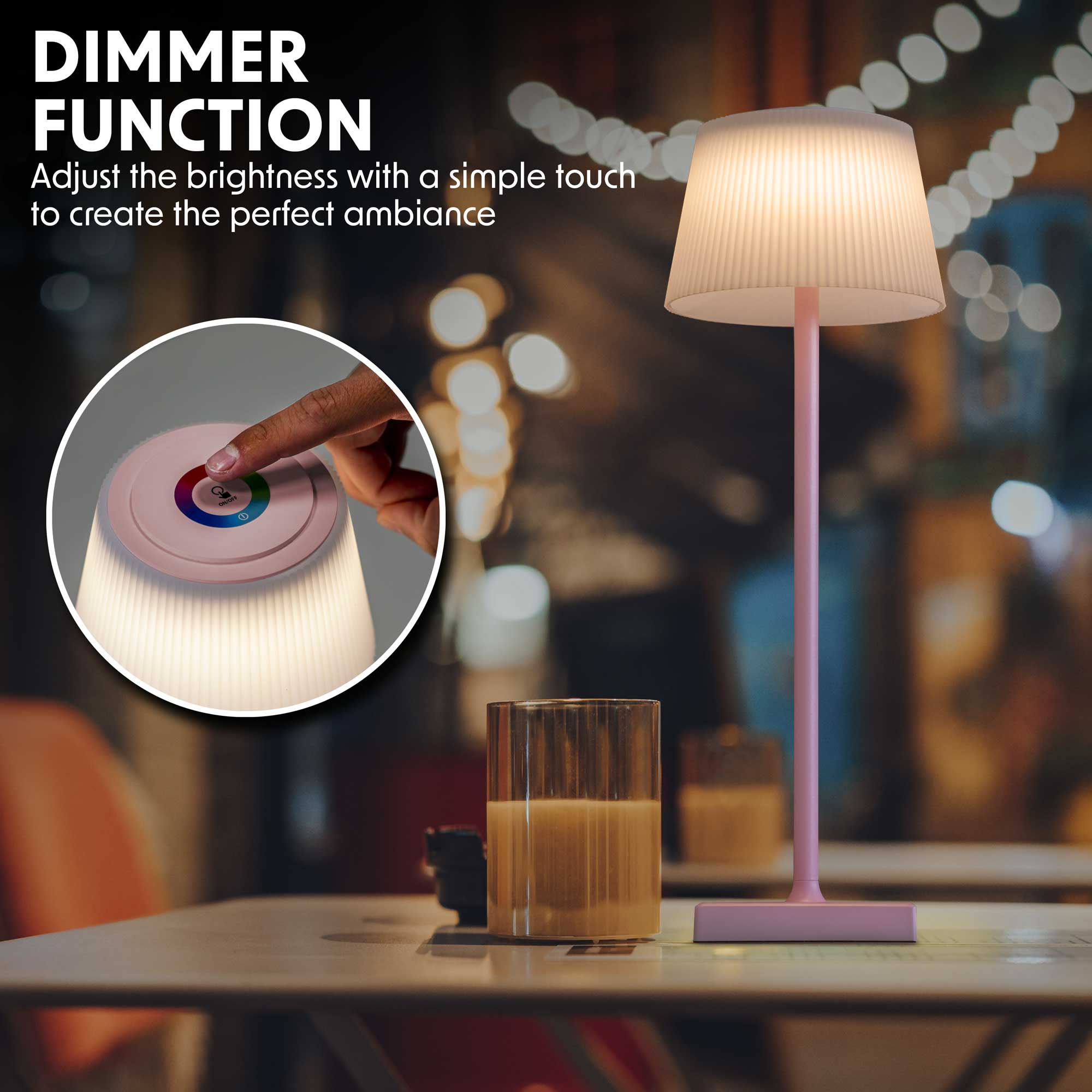 Dellonda DH215 Table Lamps Action shot - dimmer - function