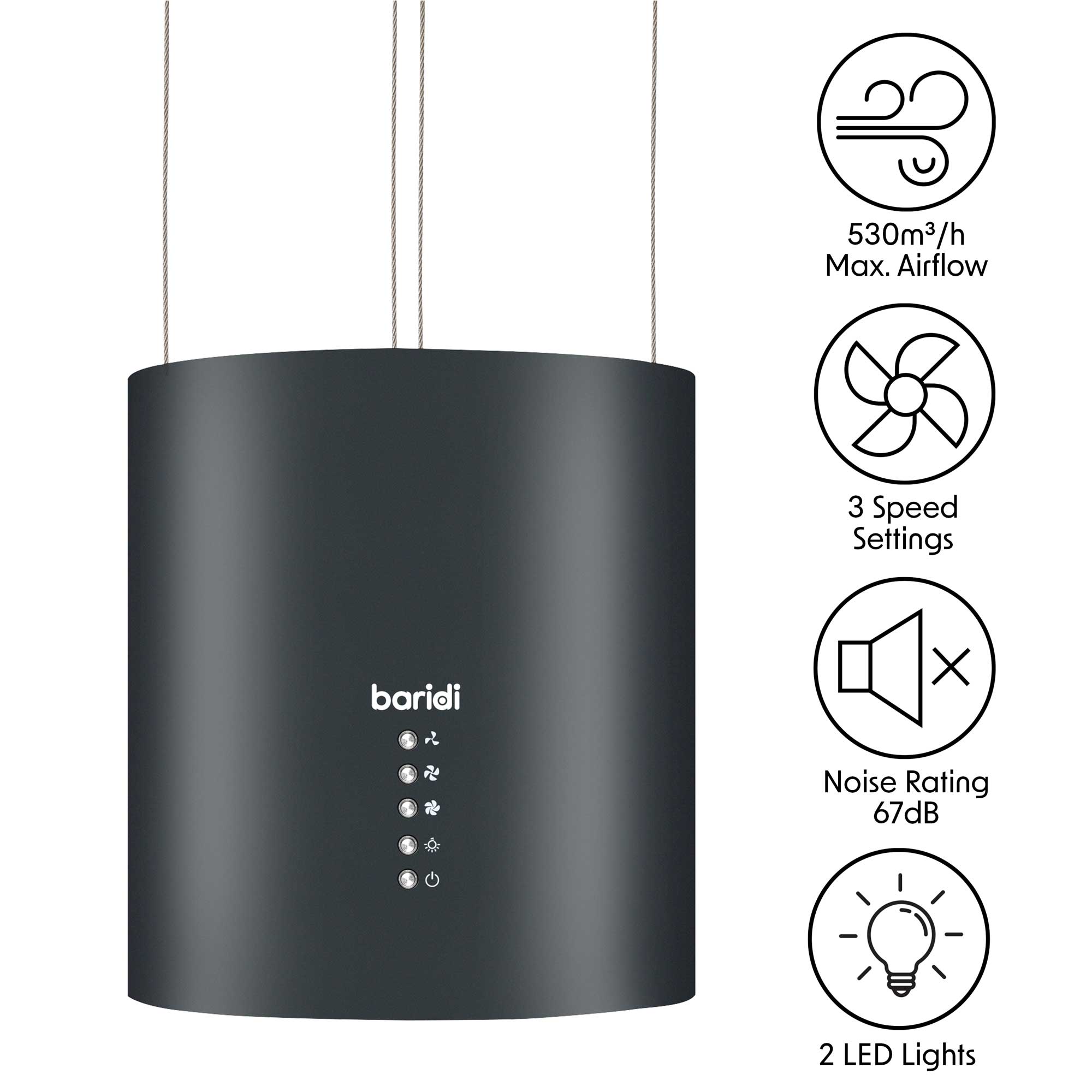 Baridi DH219 Extractor Hoods Action shot - features