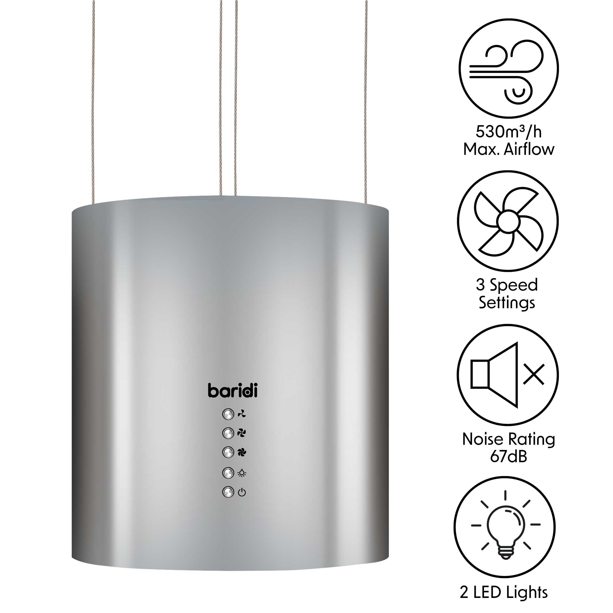 Baridi DH220 Extractor Hoods Action shot - features