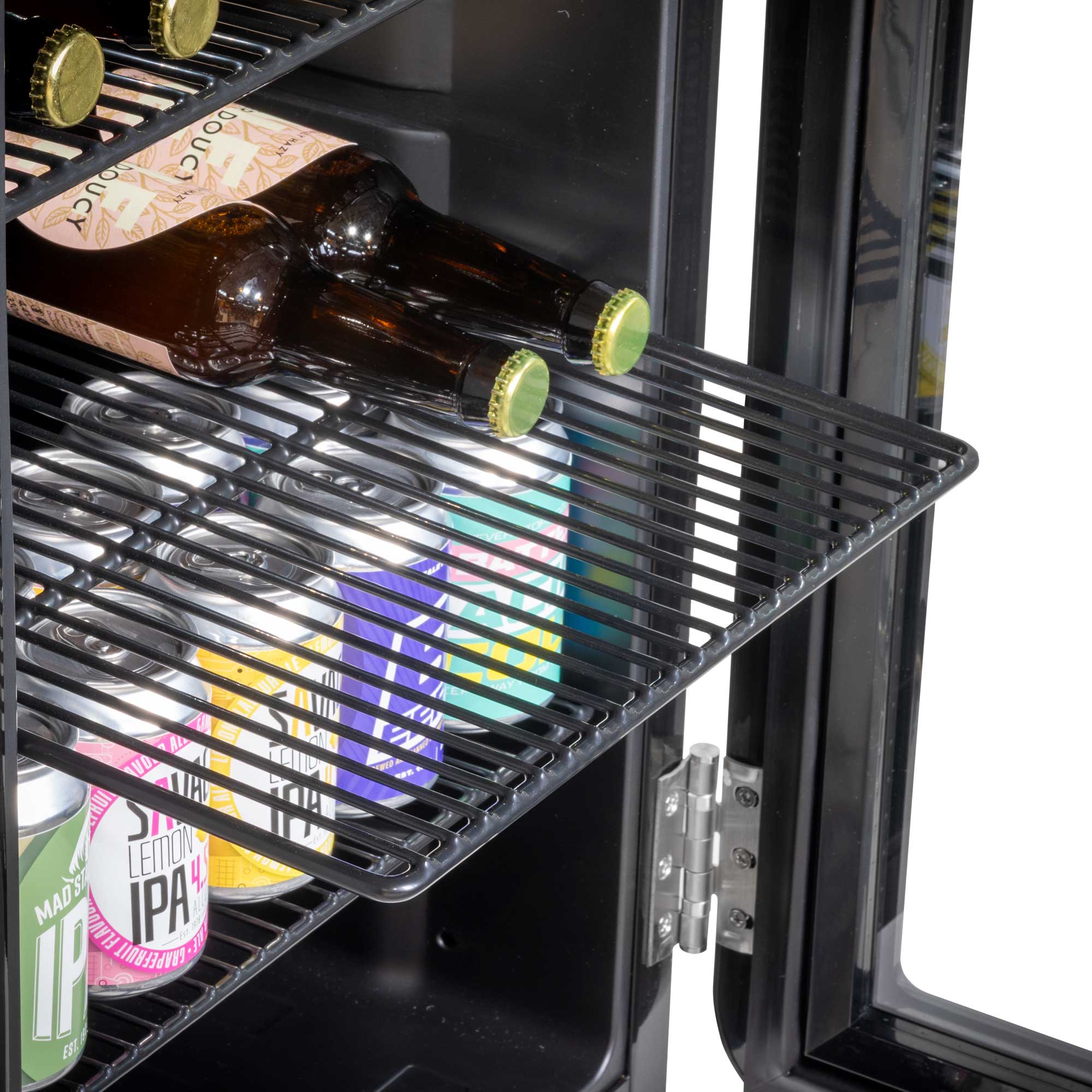 Baridi DH222 Drinks Fridge Action shot - shelves