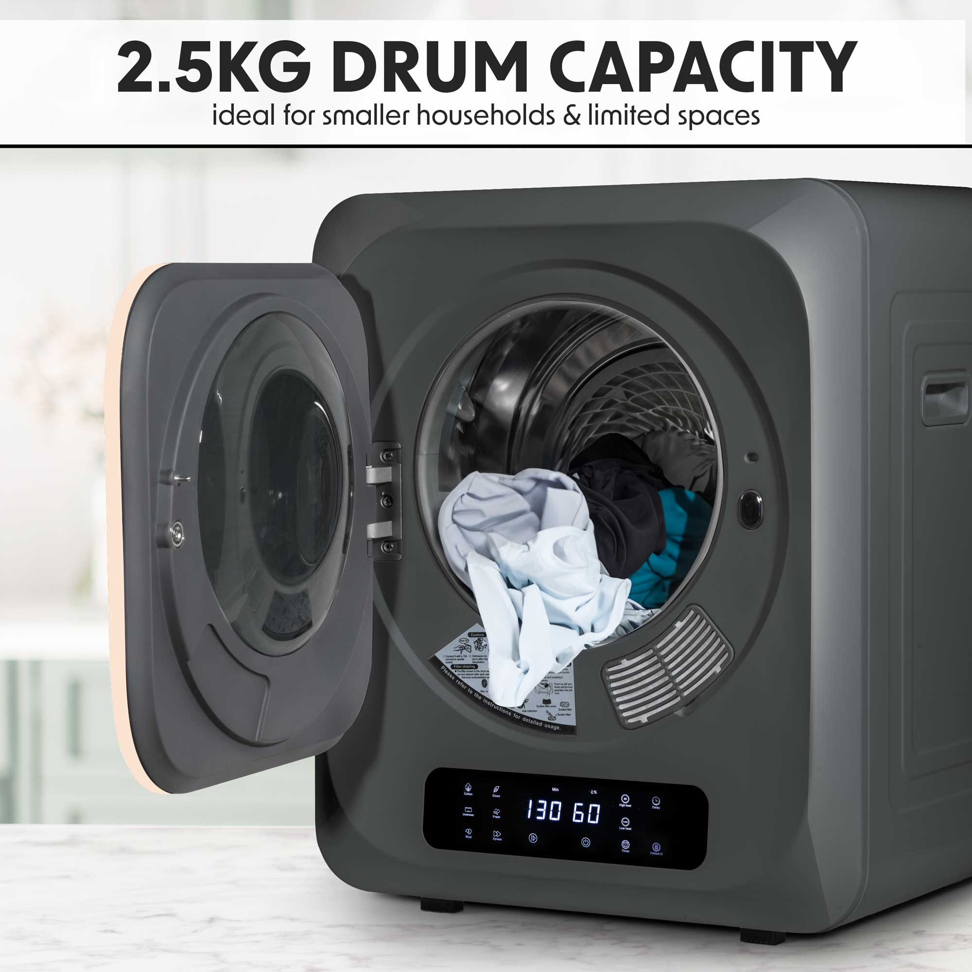 Baridi DH229 Tumble Dryers Action shot - capacity