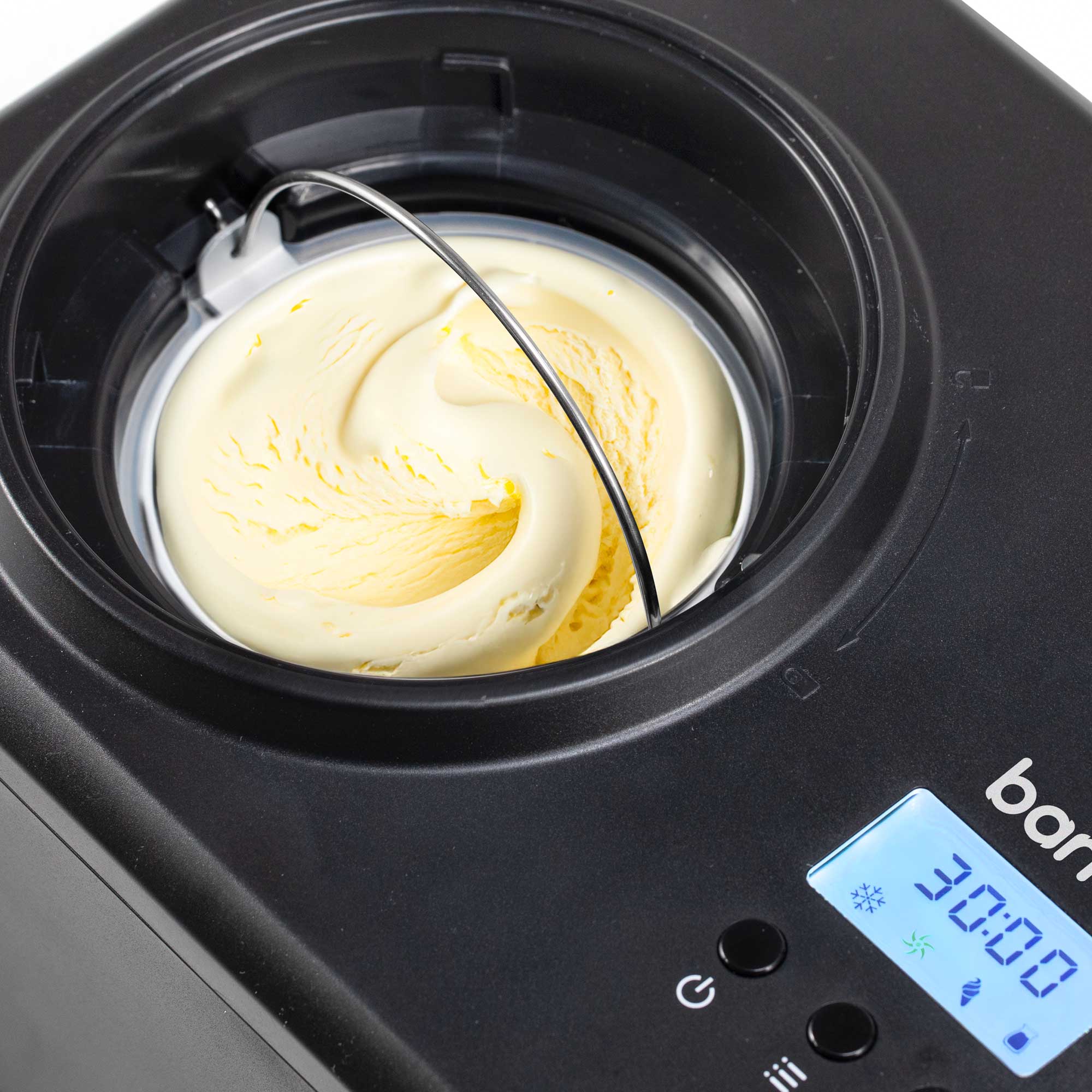 Baridi DH238 Ice Cream Maker Action shot - bucket - close