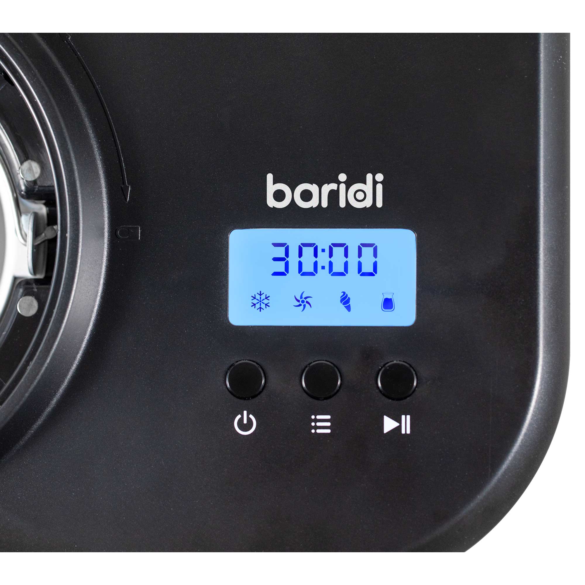 Baridi DH238 Ice Cream Maker Action shot - close - controls